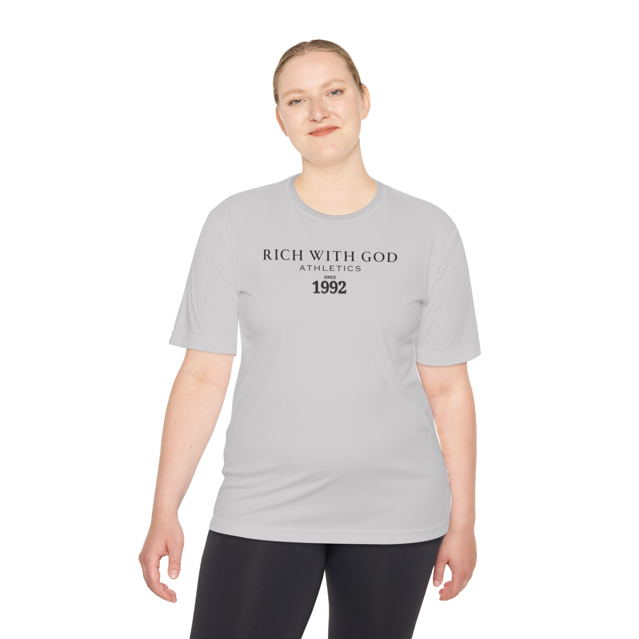 Rich With God Athletics Unisex Moisture Wicking Tee