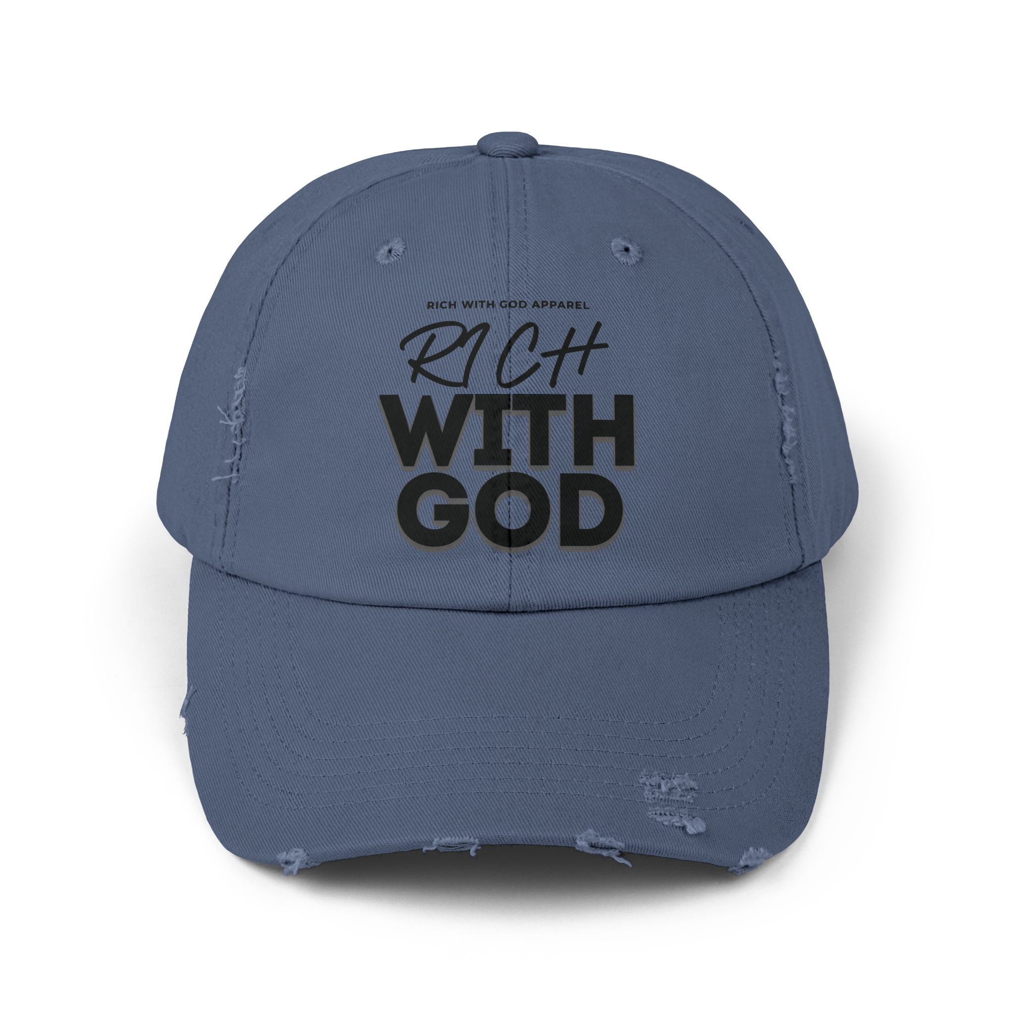 Rich With God Unisex Distressed Cap