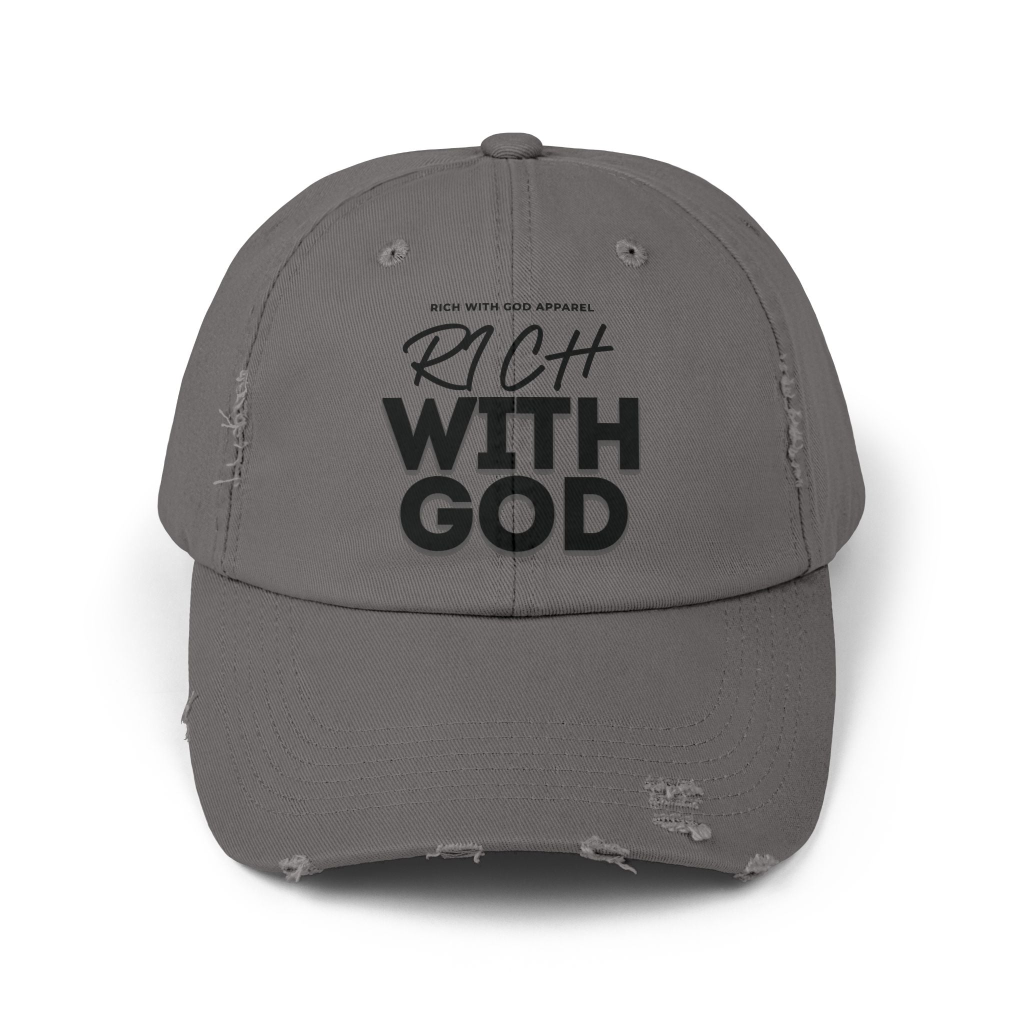 Rich With God Unisex Distressed Cap