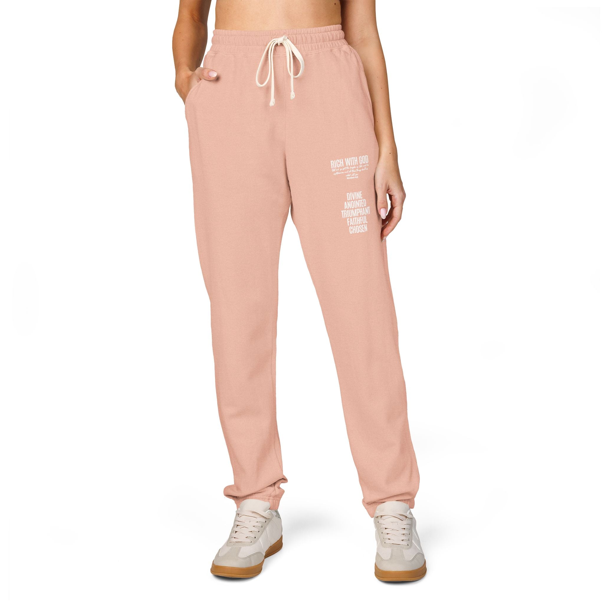Rich With God Matthew 6:33 Graphic Fleece Sweatpants