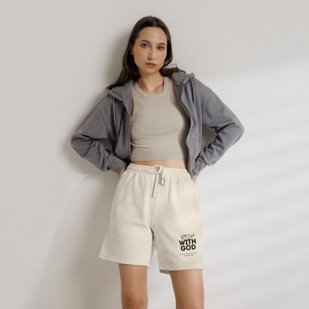 Rich With God Unisex Garment-Dyed Lightweight Fleece Sweat Shorts
