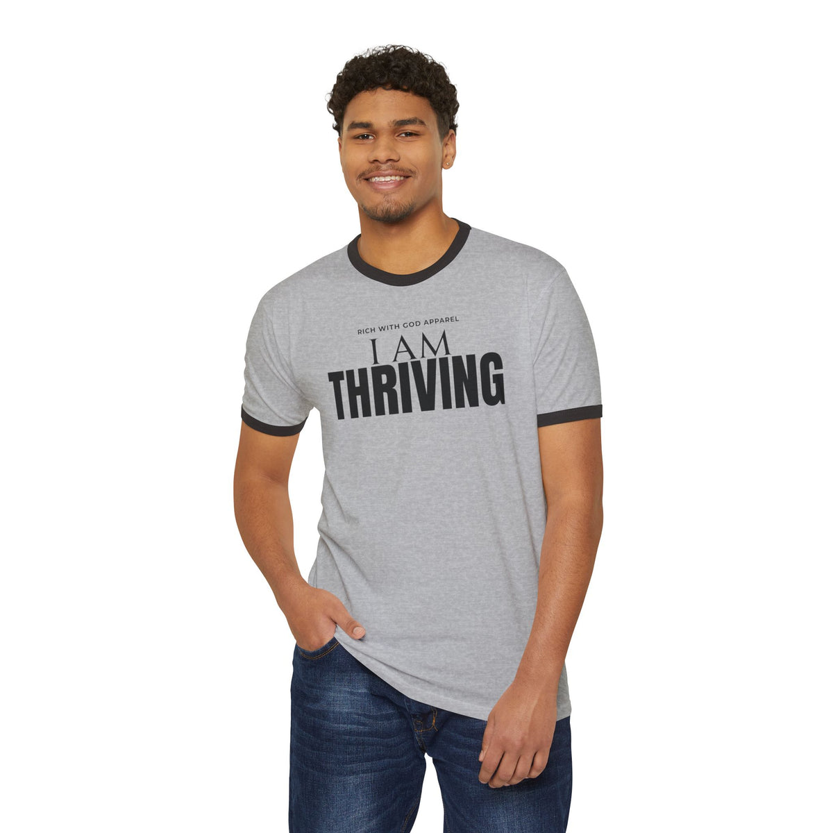 I Am Thriving Unisex Cotton Ringer T-Shirt