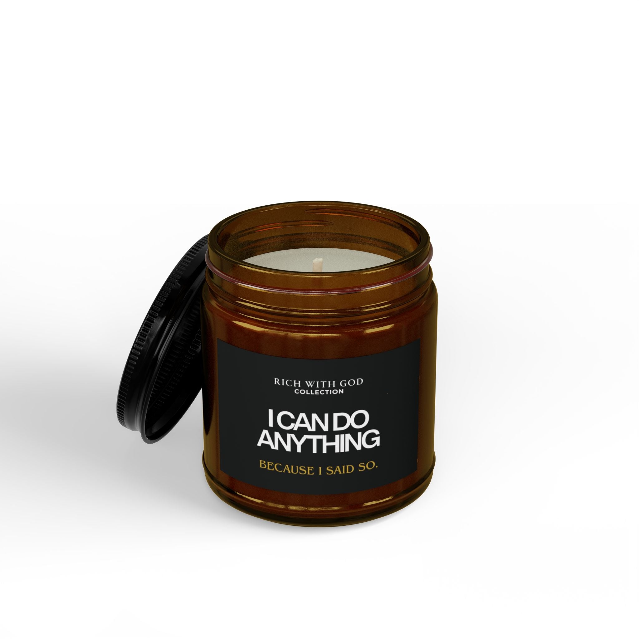 I Can Do Anything Scented Soy Candles with Black Lid, (4 and 9oz)