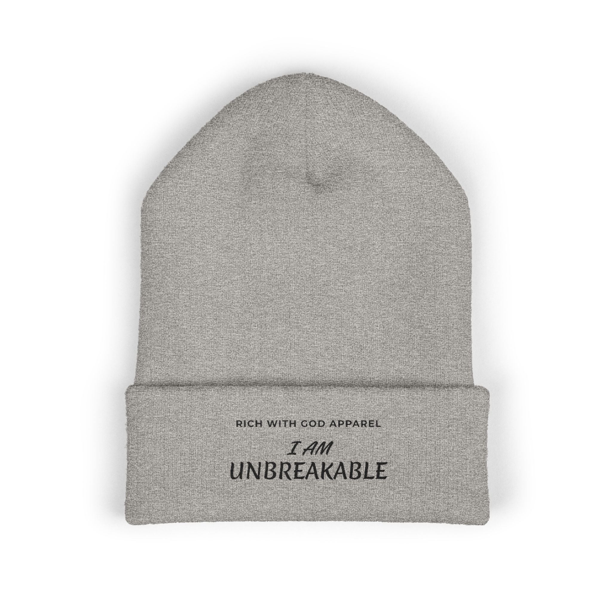 I Am Unbreakable Embroidered Cuffed Beanie