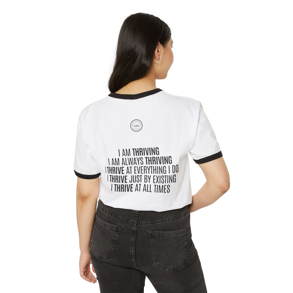 I Am Thriving Unisex Cotton Ringer T-Shirt