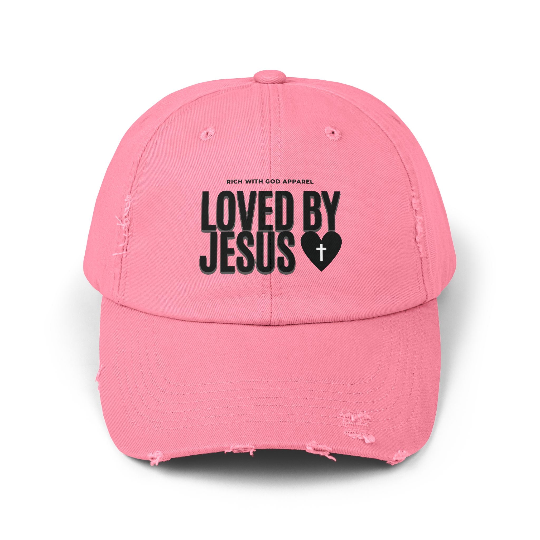 Loved By Jesus Unisex Distressed Cap