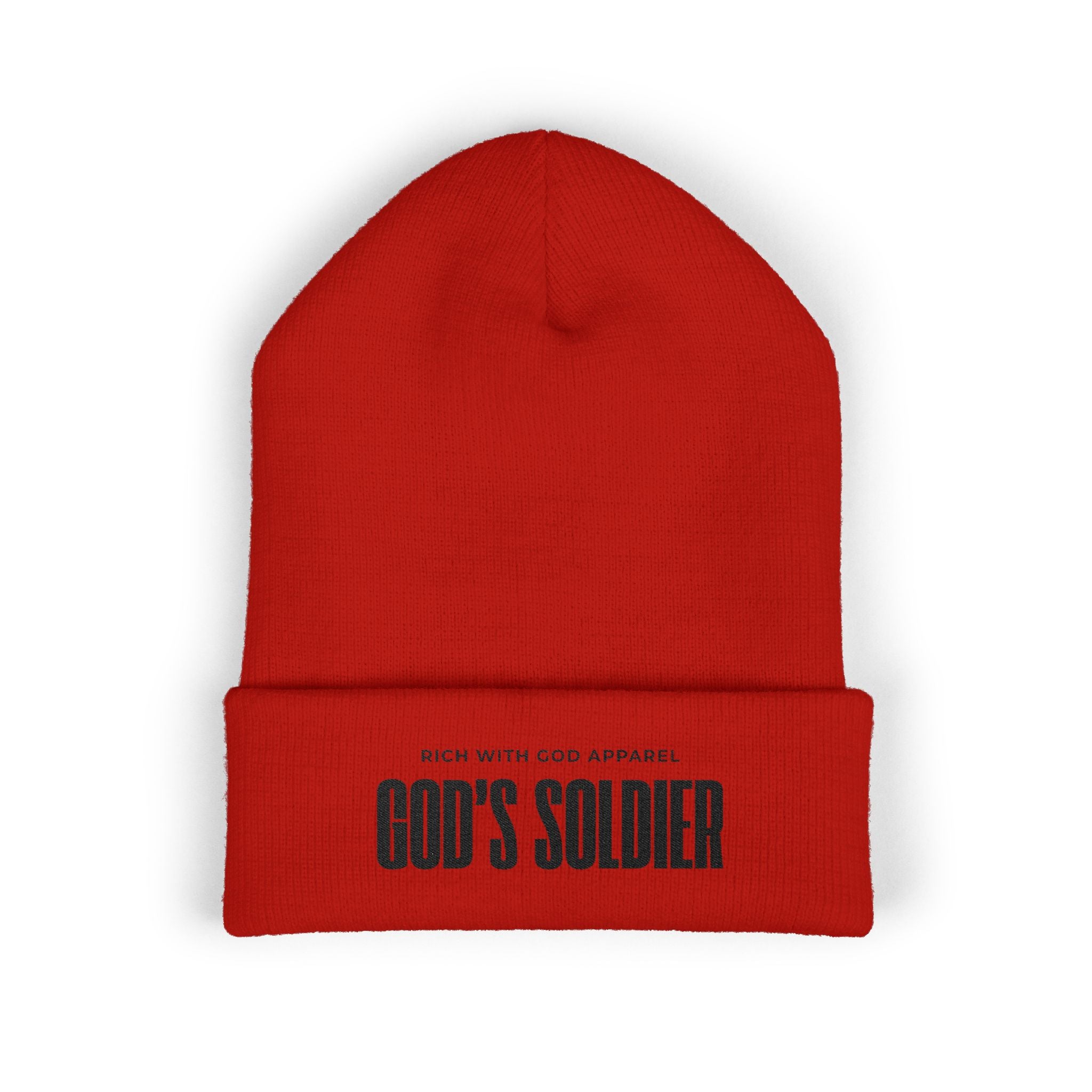 God's Soldier Embroidered Cuffed Beanie