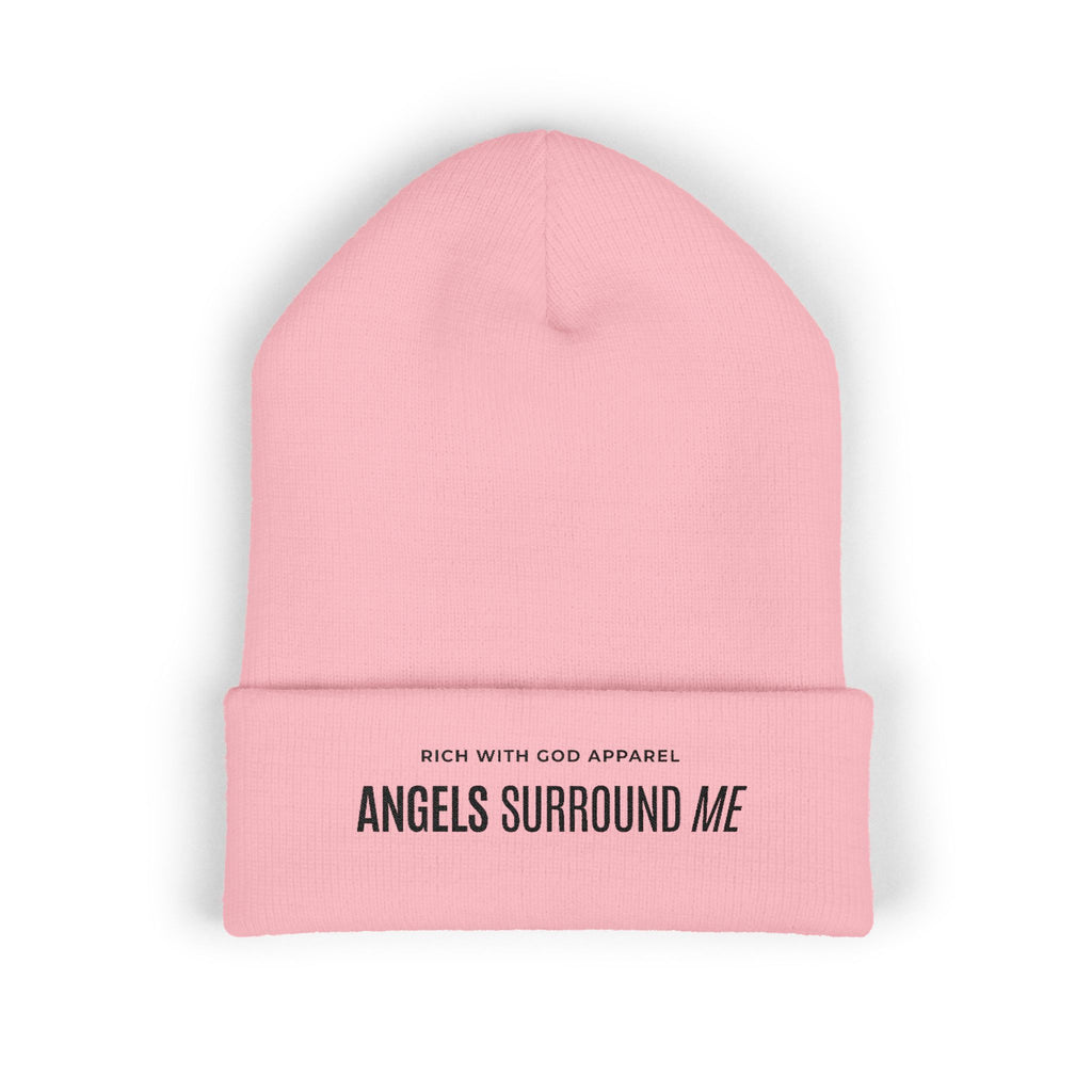 Angels Surround Me Embroidered Cuffed Beanie
