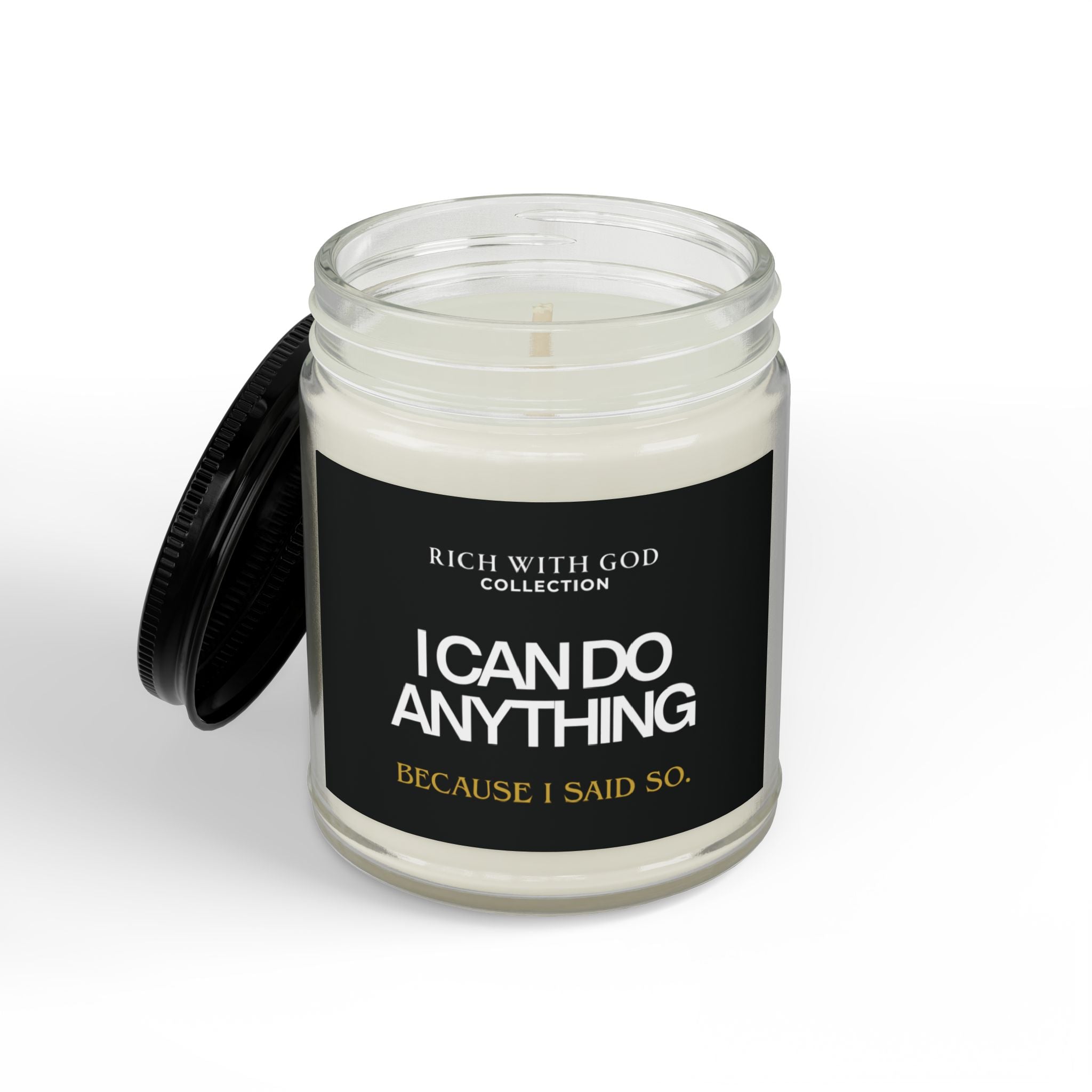 I Can Do Anything Scented Soy Candles with Black Lid, (4 and 9oz)
