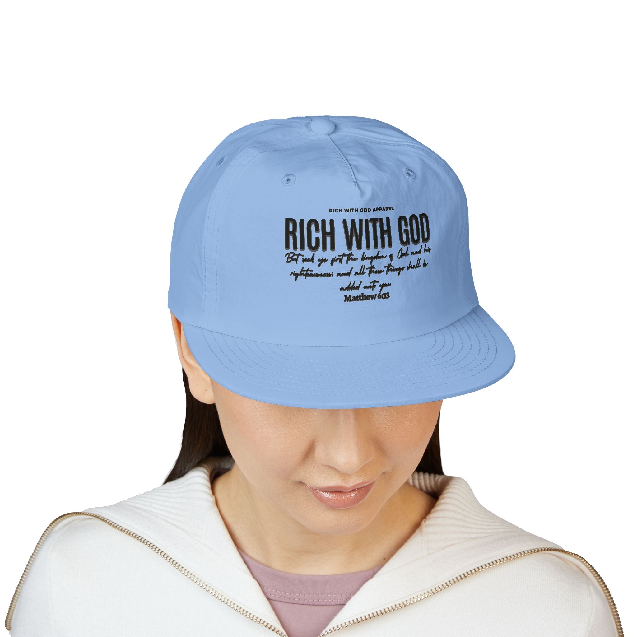 Rich With God Matthew 6:33 Surf Cap Snapback