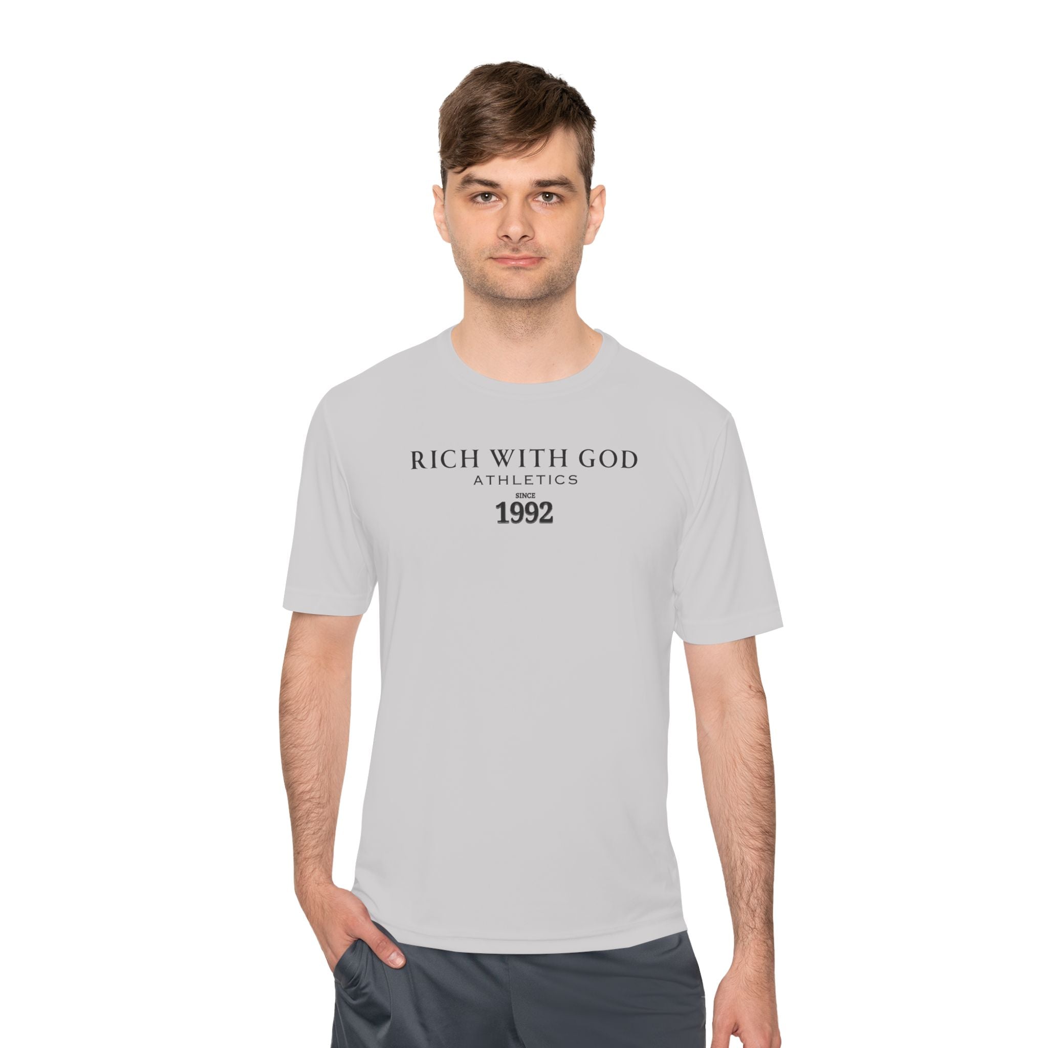 Rich With God Athletics Unisex Moisture Wicking Tee
