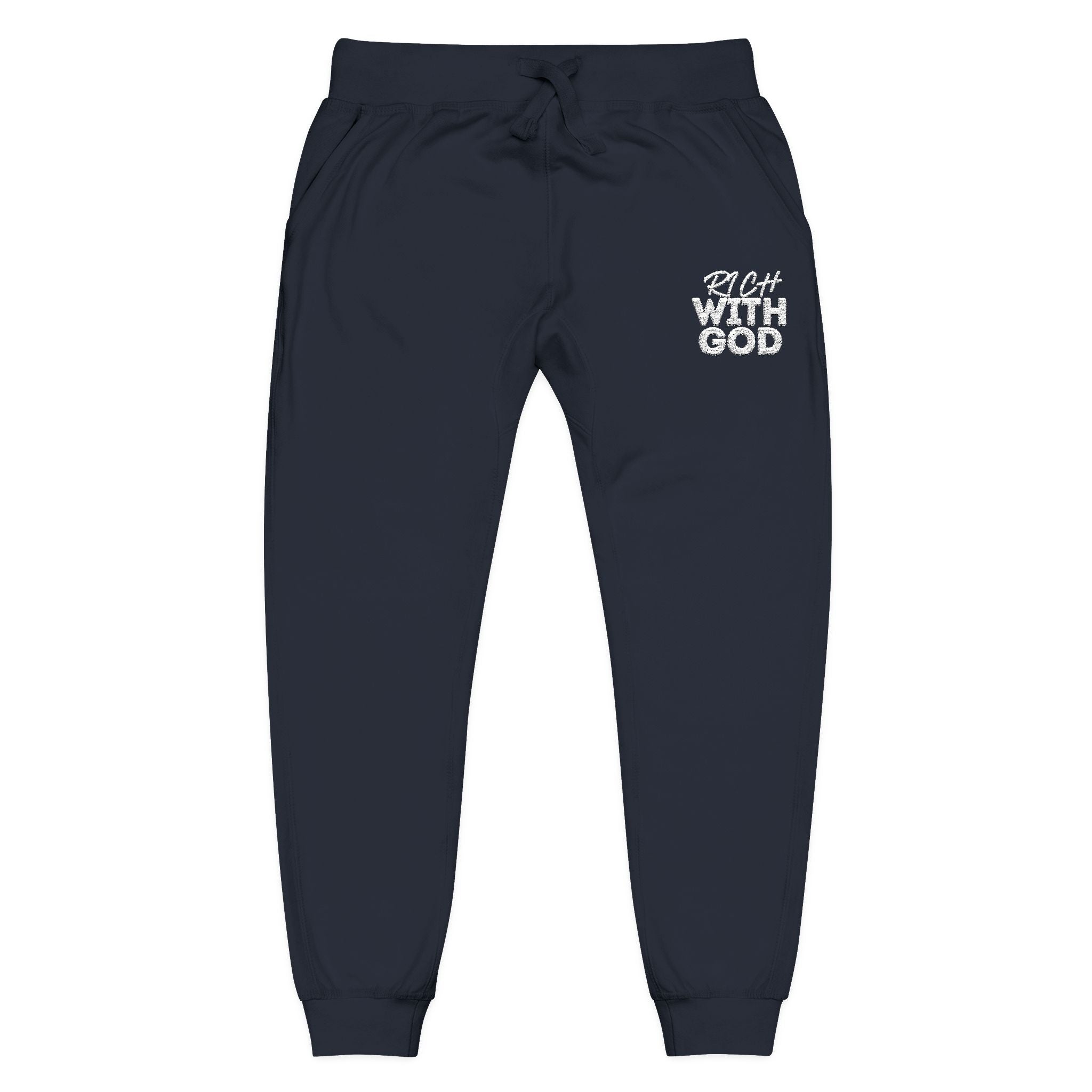 Rich With God Unisex Fleece Sweatpants (Embroidery)