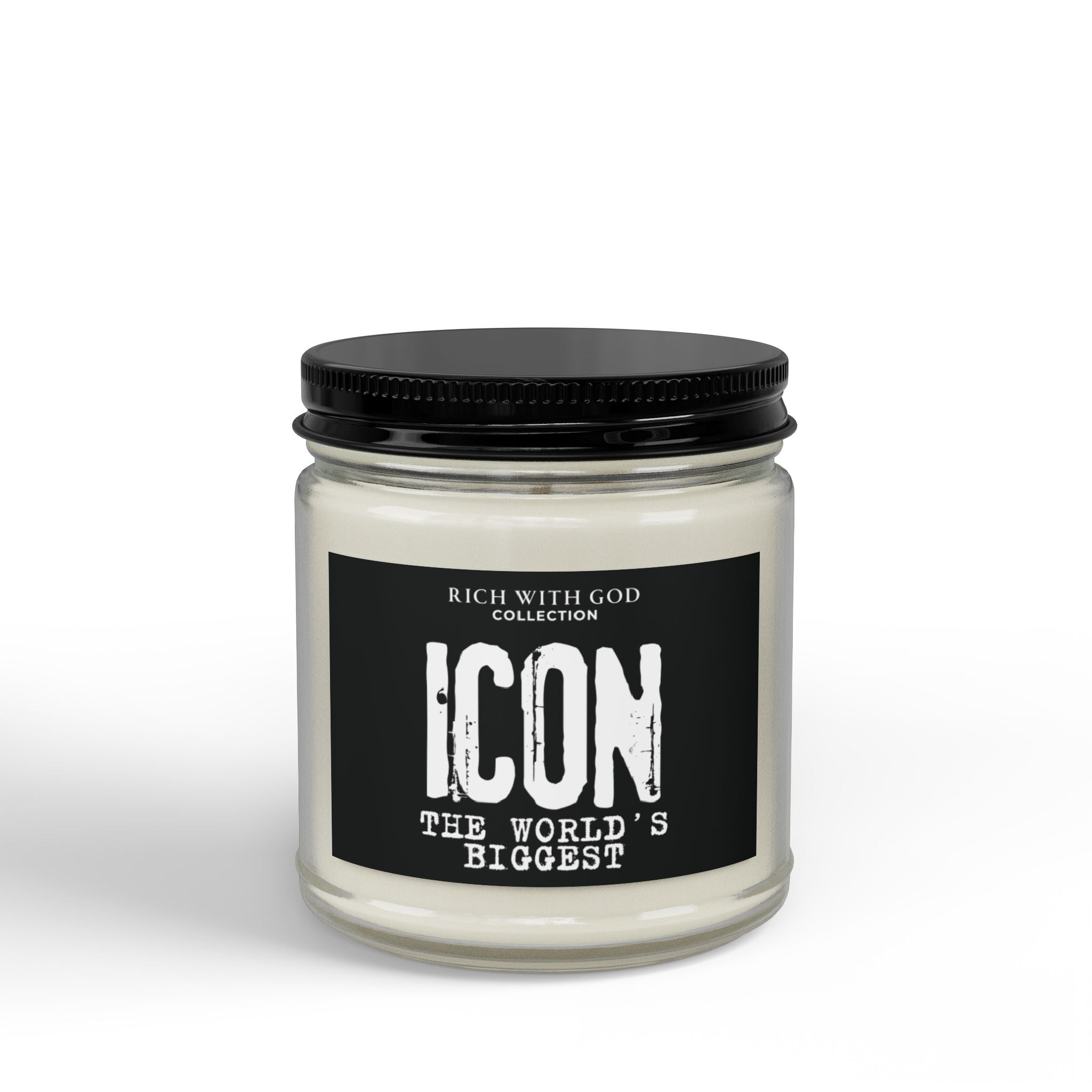 Icon – The World’s Biggest Scented Soy Candles with Black Lid, (4 and 9oz)