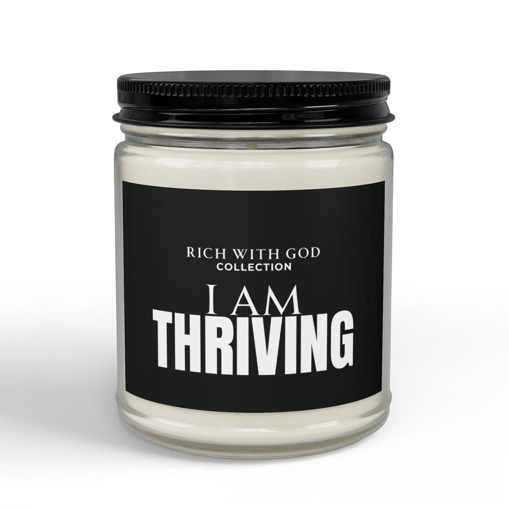 I Am Thriving Scented Soy Candles with Black Lid, (4 and 9oz)