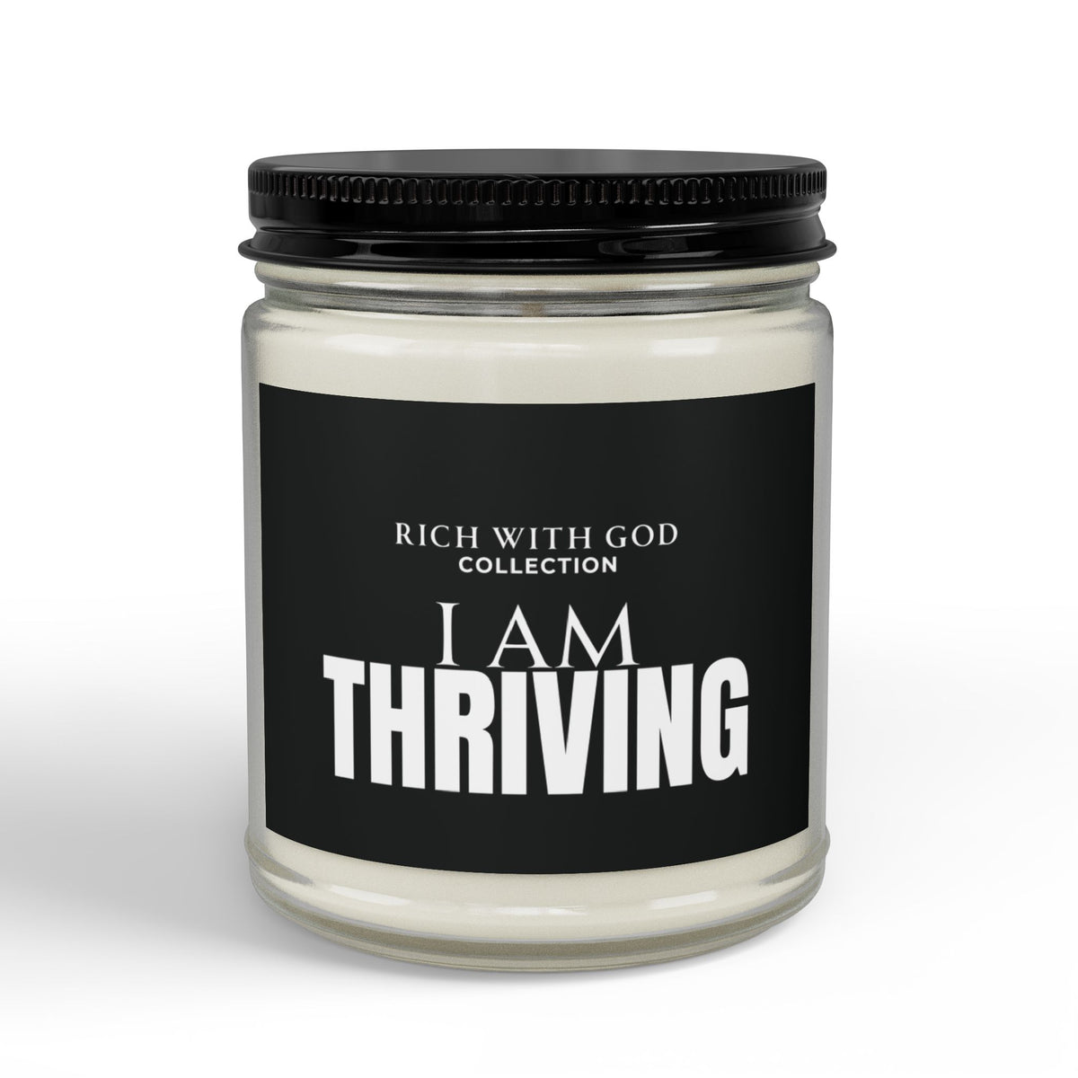 I Am Thriving Scented Soy Candles with Black Lid, (4 and 9oz)