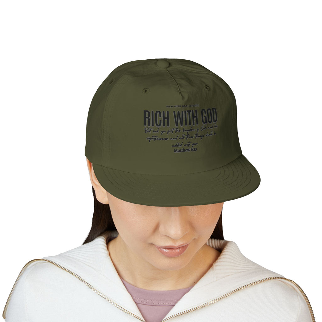 Rich With God Matthew 6:33 Surf Cap Snapback