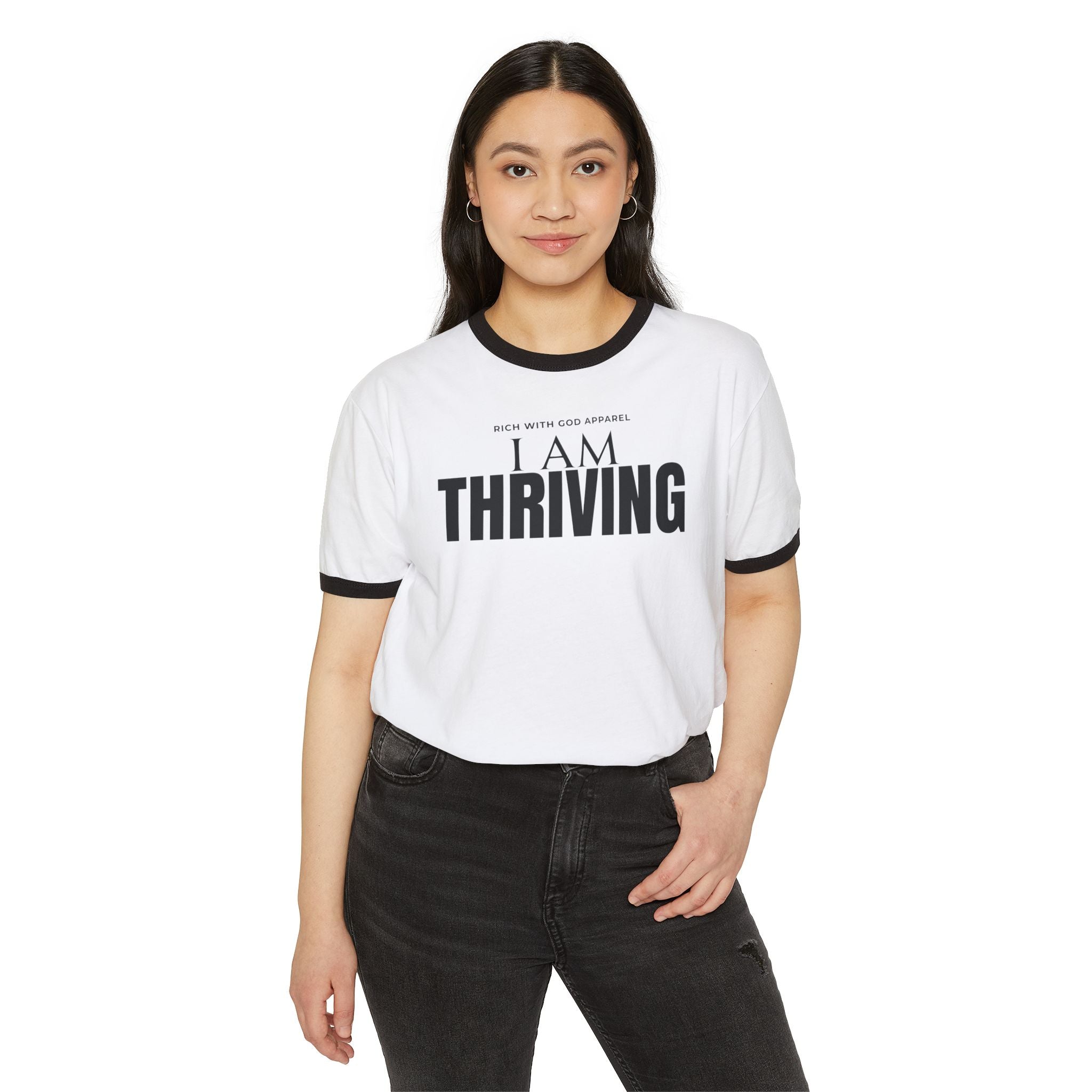 I Am Thriving Unisex Cotton Ringer T-Shirt
