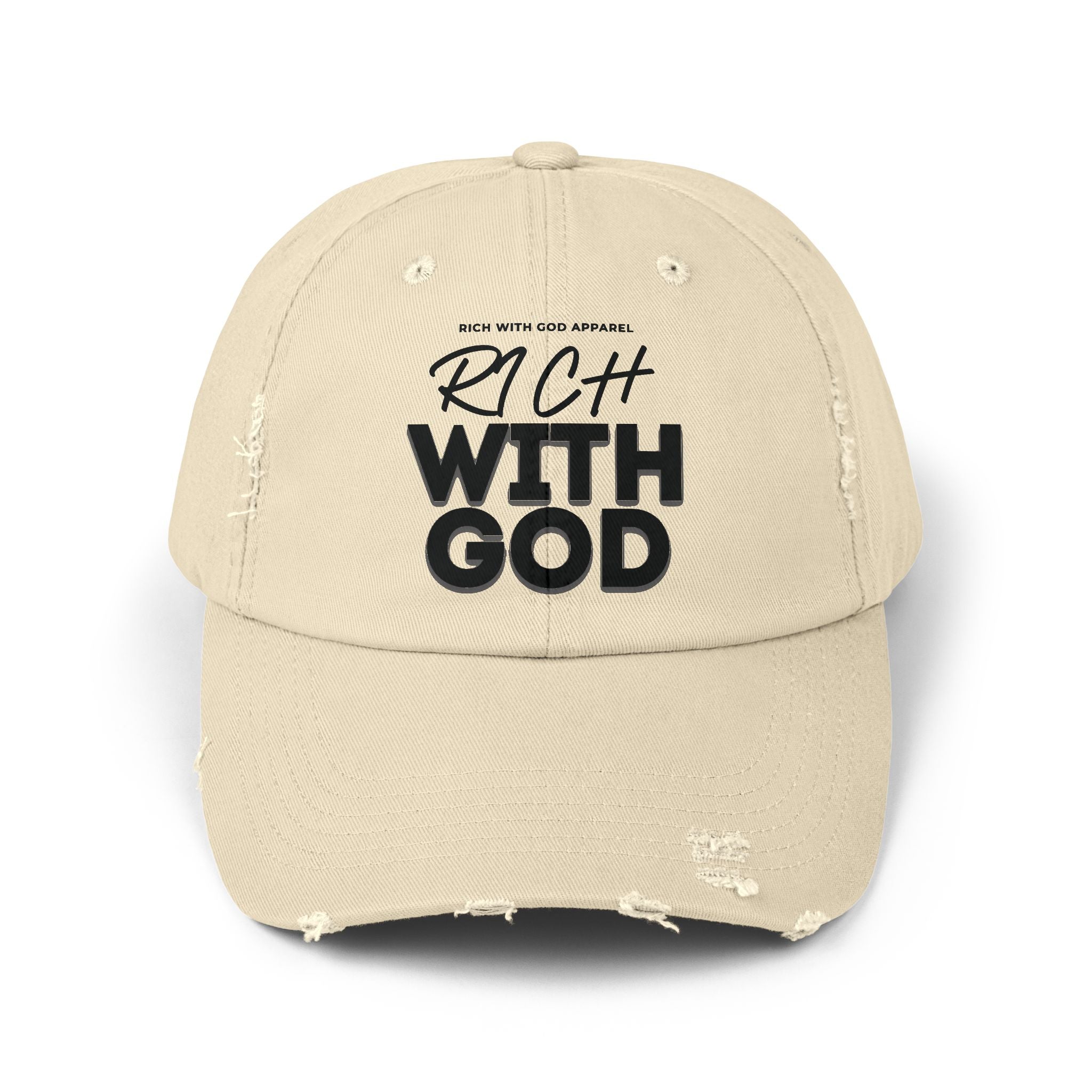 Rich With God Unisex Distressed Cap