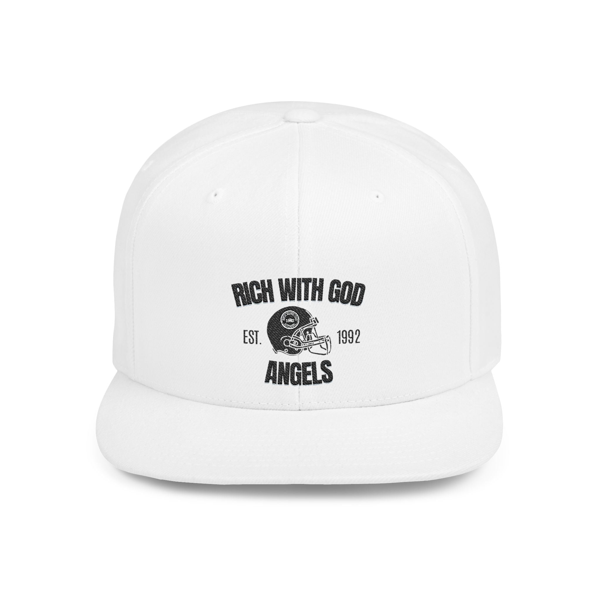 Rich With God Angels Flat Bill Snapback