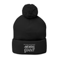 Mental Giant Embroidered Pom-Pom Beanie