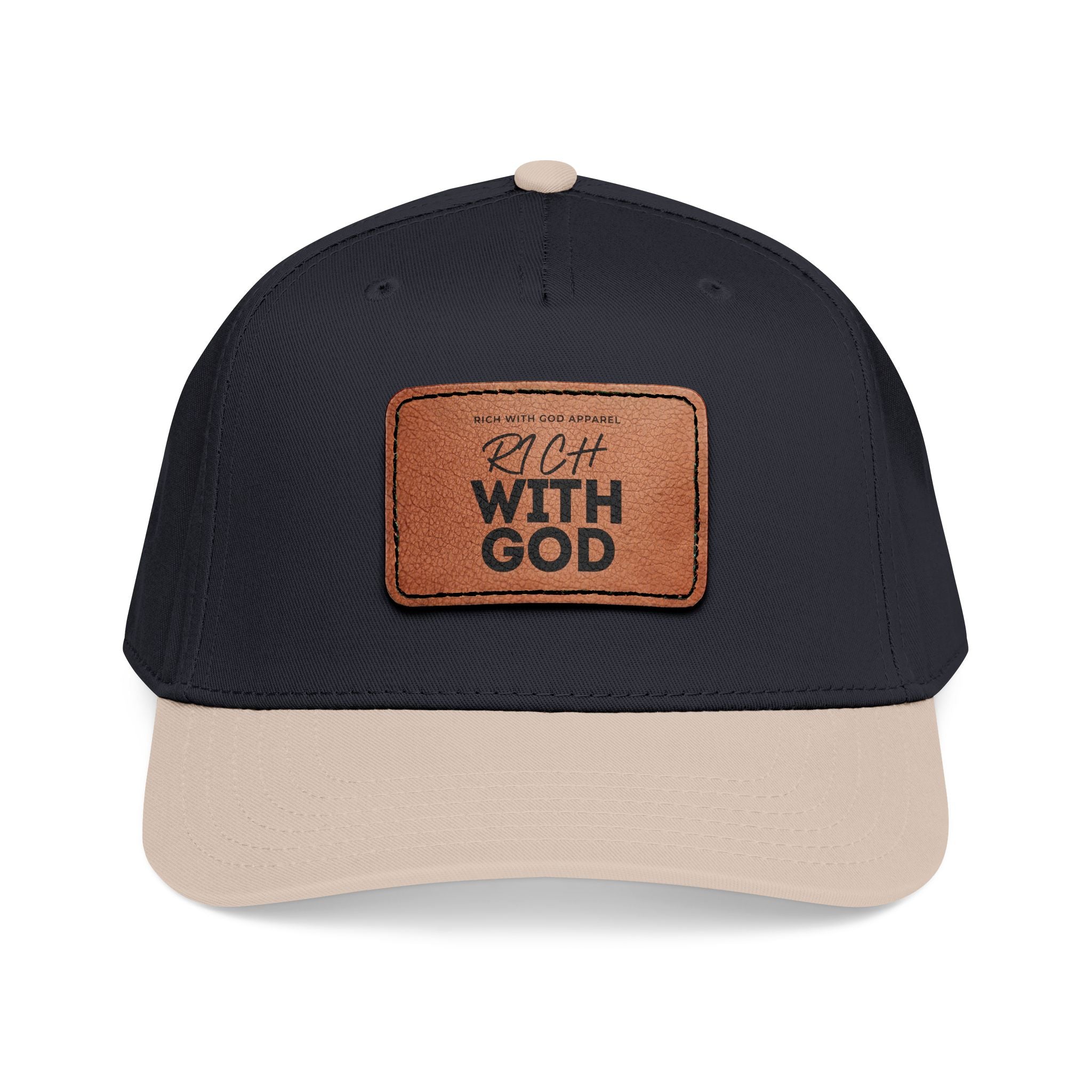 Rich With God Leather Patch Baseball Cap