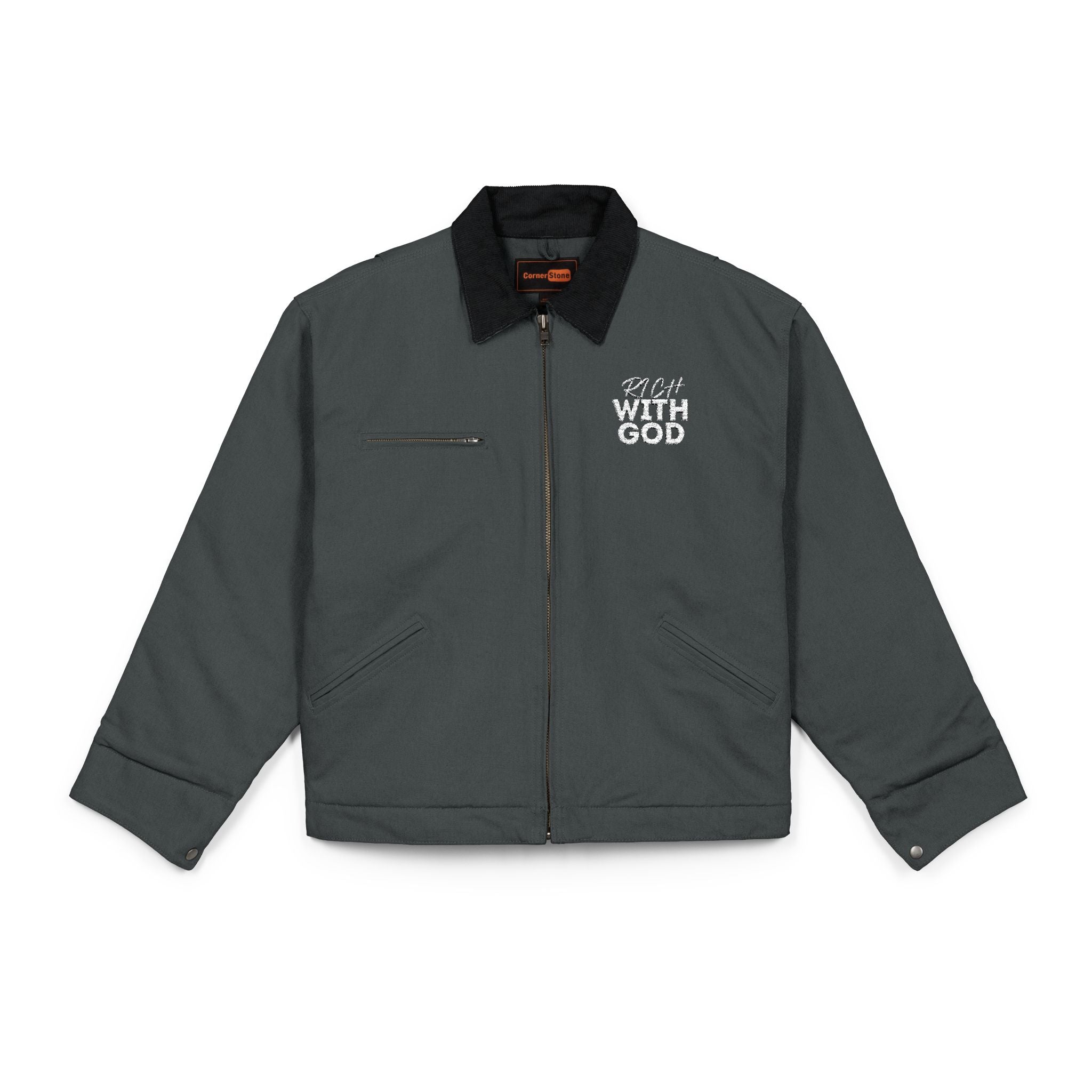 Rich With God CornerStone® Unisex Duck Cloth Work Jacket