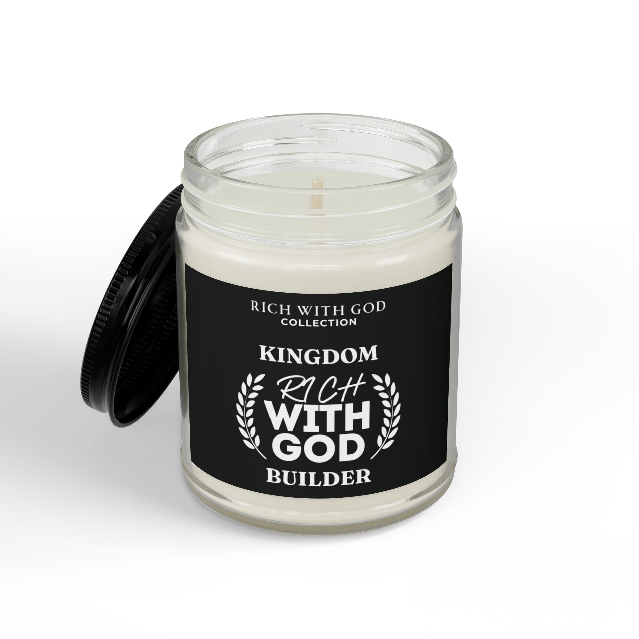 Kingdom Builder Scented Soy Candles with Black Lid, (4 and 9oz)