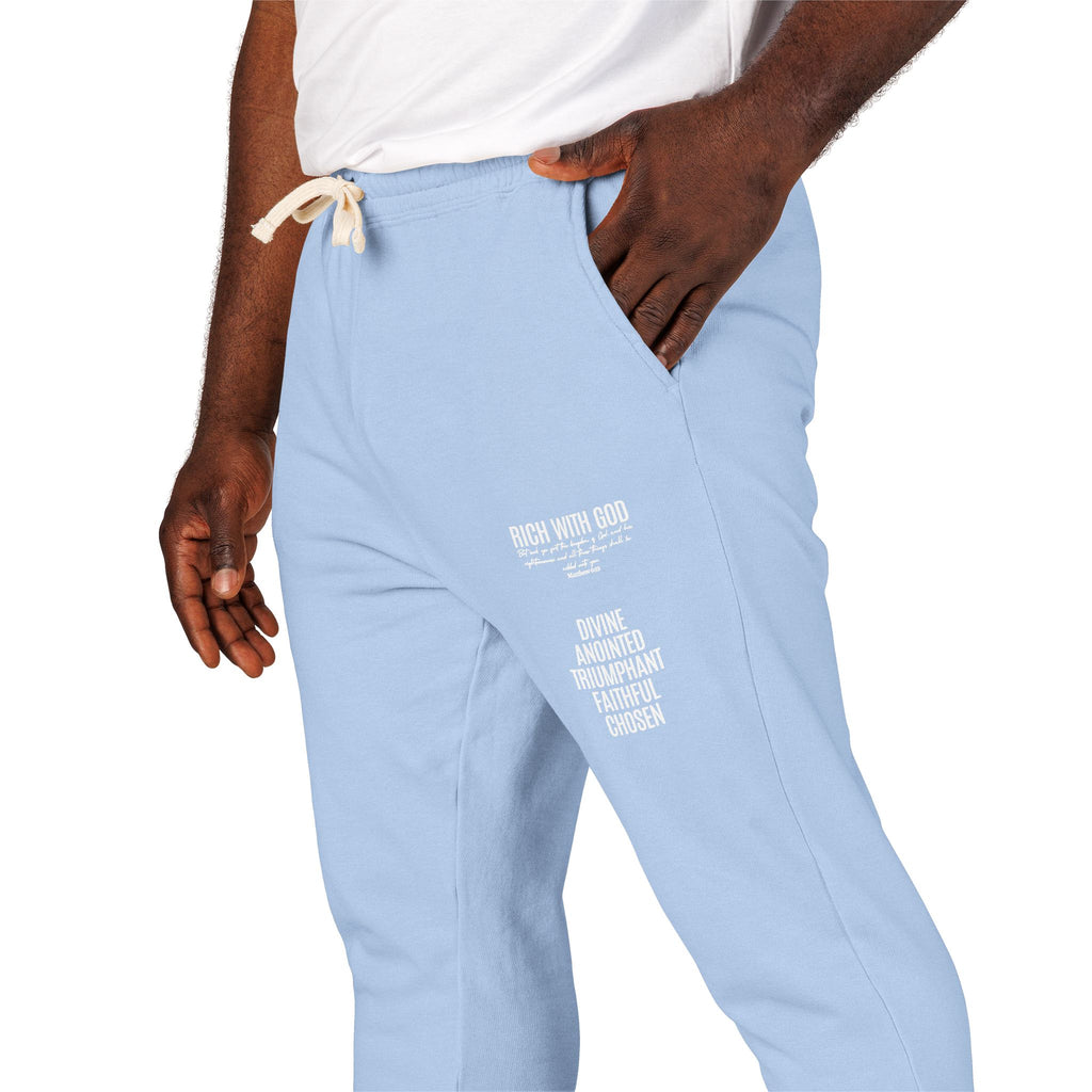 Rich With God Matthew 6:33 Graphic Fleece Sweatpants