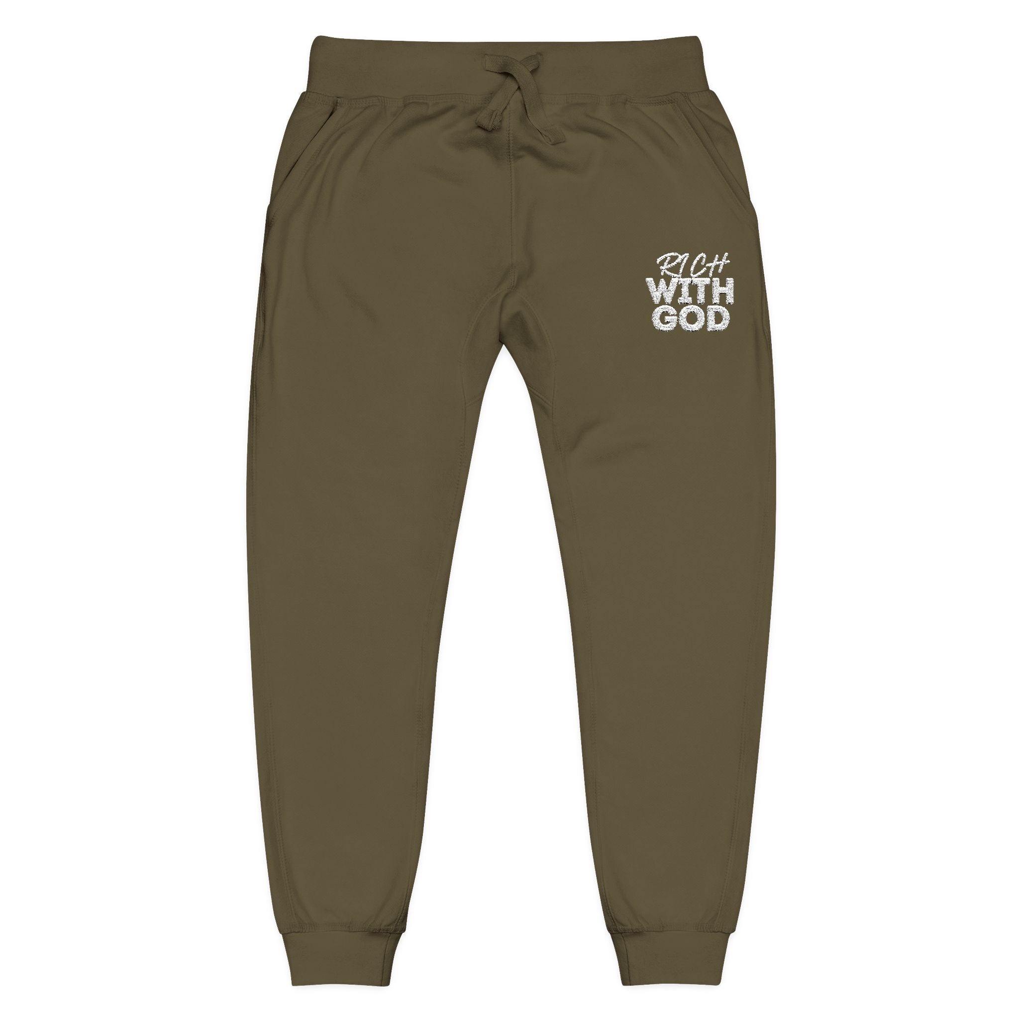 Rich With God Unisex Fleece Sweatpants (Embroidery)