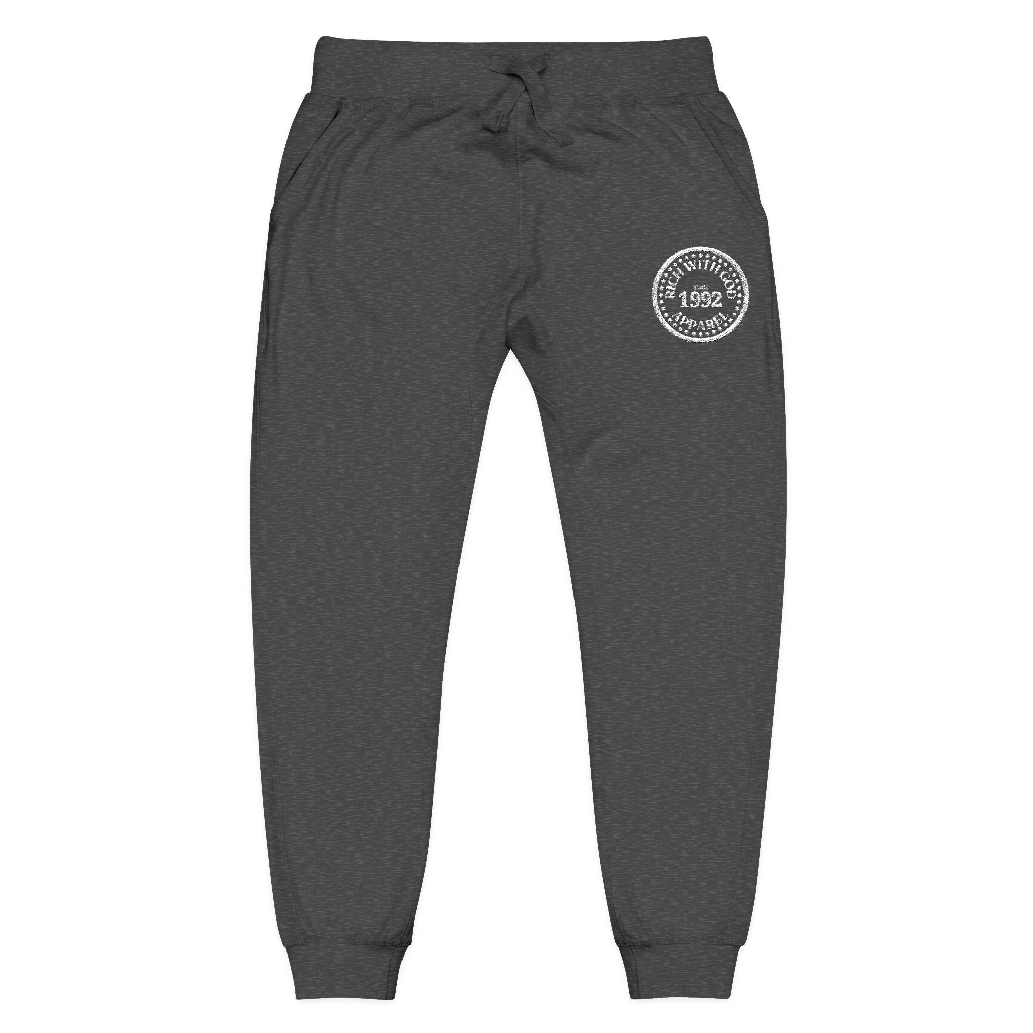 Rich With God Apparel Unisex Fleece Sweatpants (Embroidery)