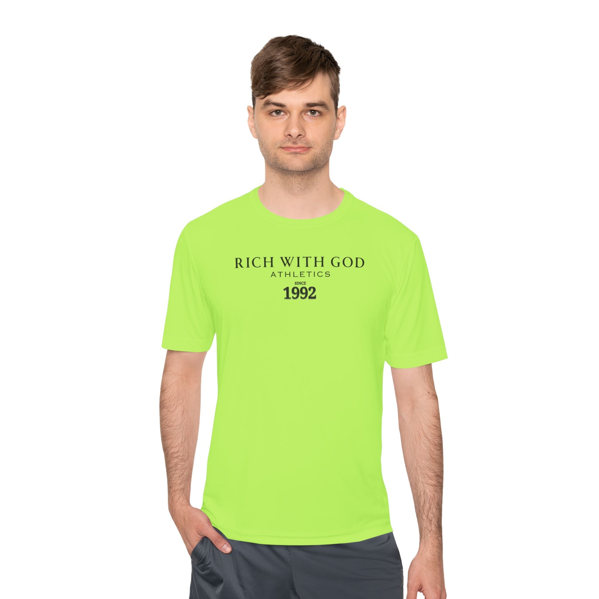 Rich With God Athletics Unisex Moisture Wicking Tee
