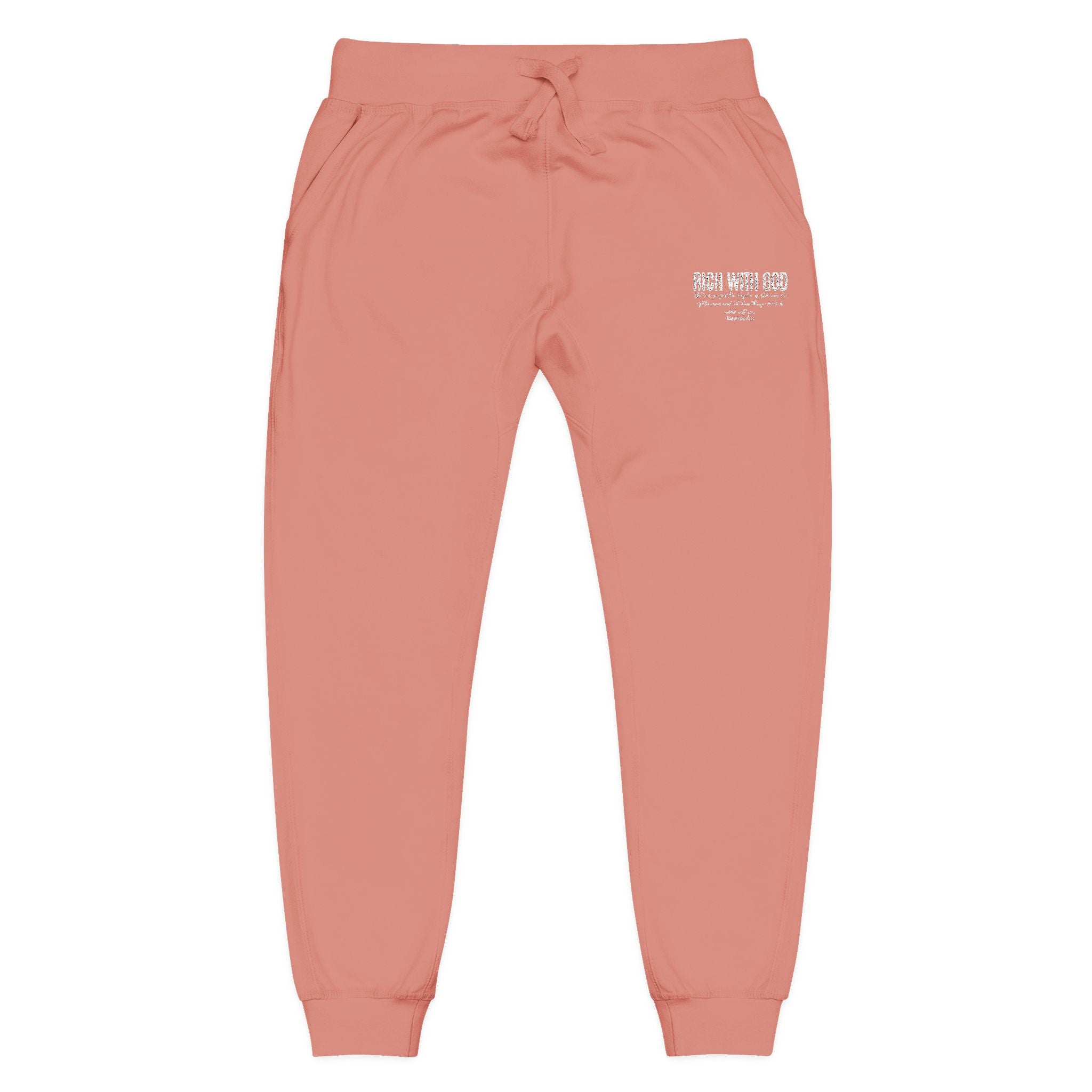 Rich With God Matthew 6:33 Unisex Fleece Sweatpants (Embroidery)