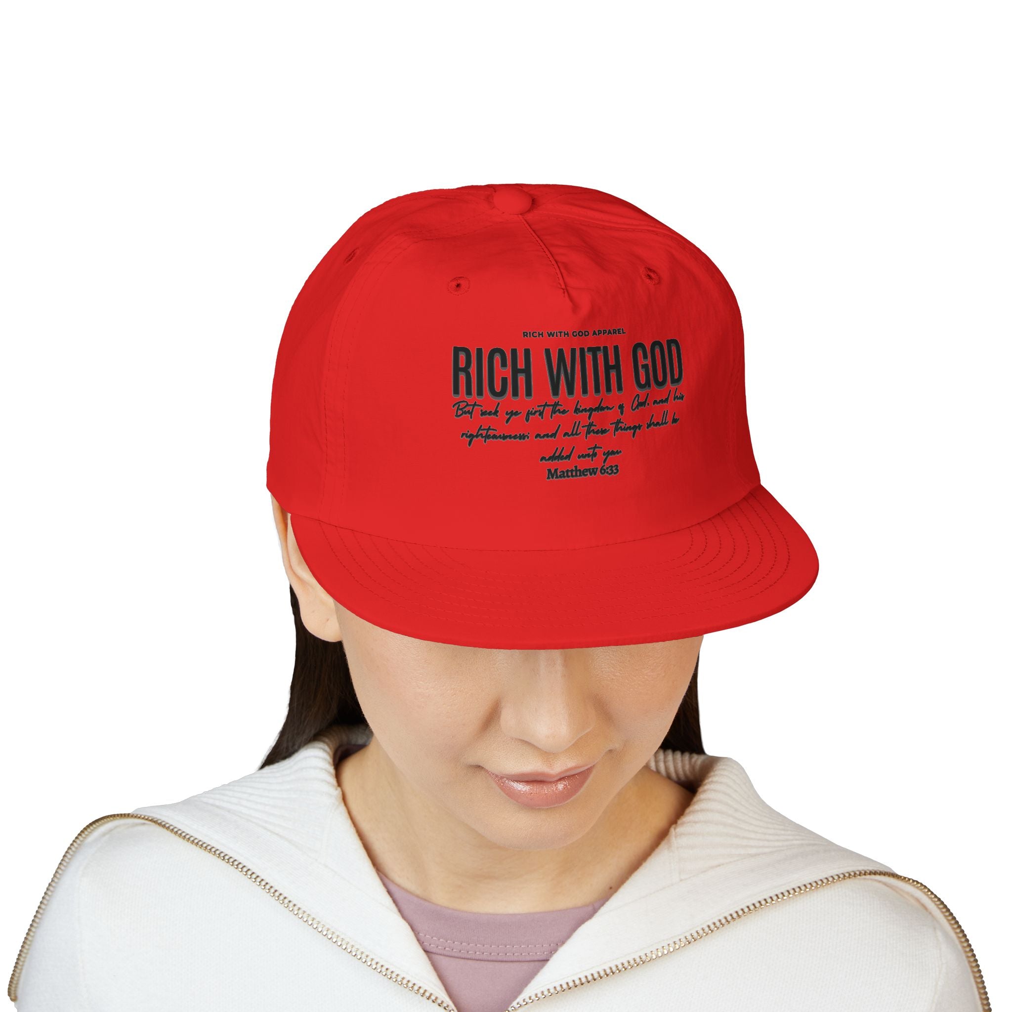 Rich With God Matthew 6:33 Surf Cap Snapback