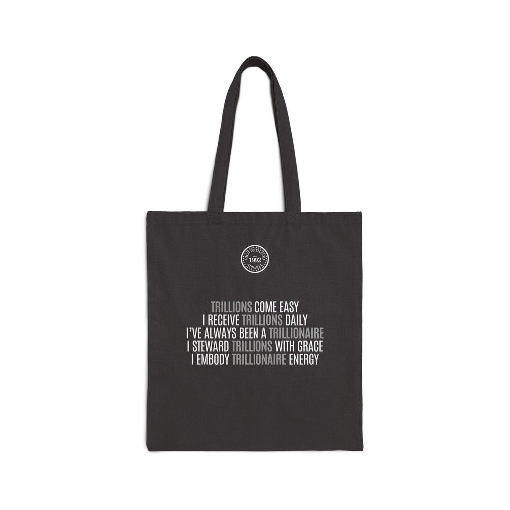 God Made Trillionaire Black Cotton Canvas Tote Bag