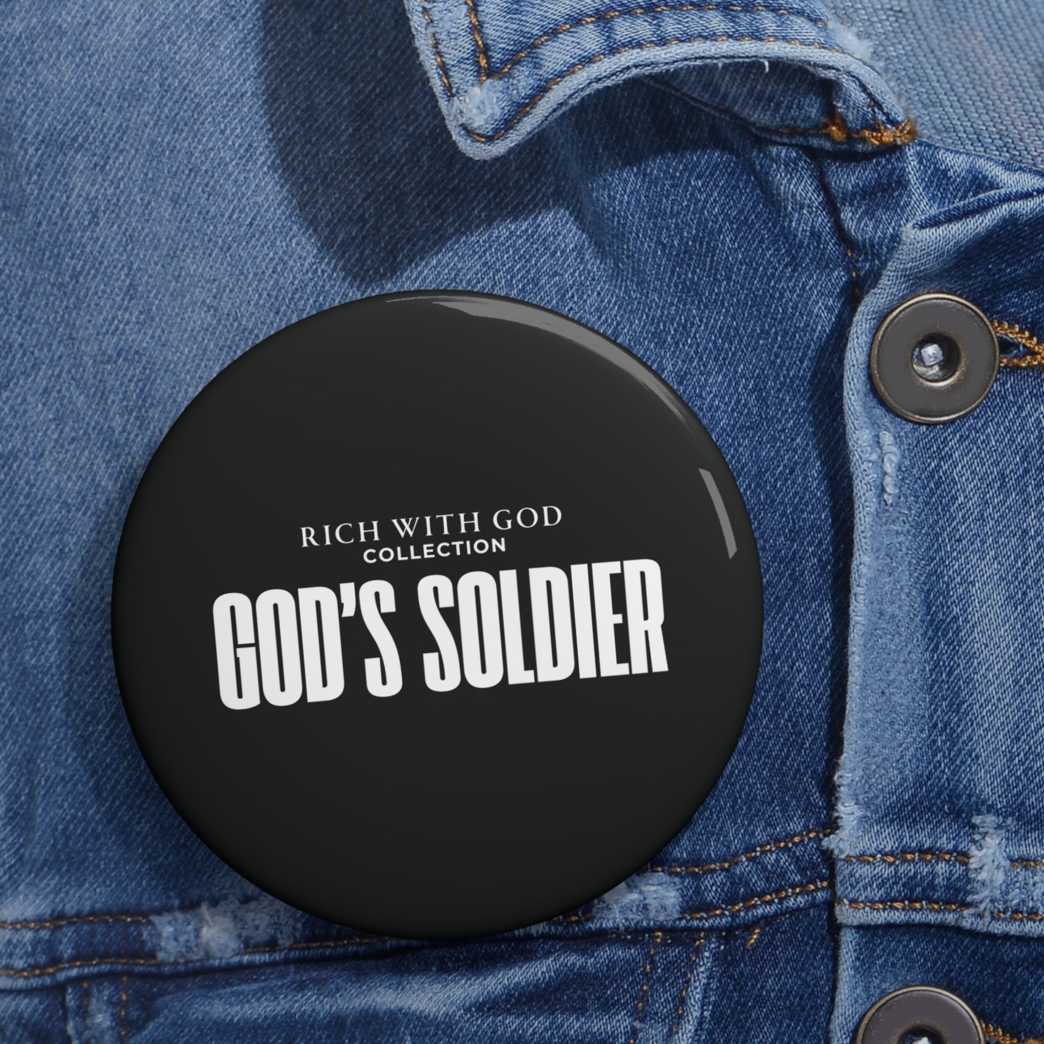 "God's Soldier" Pin Button