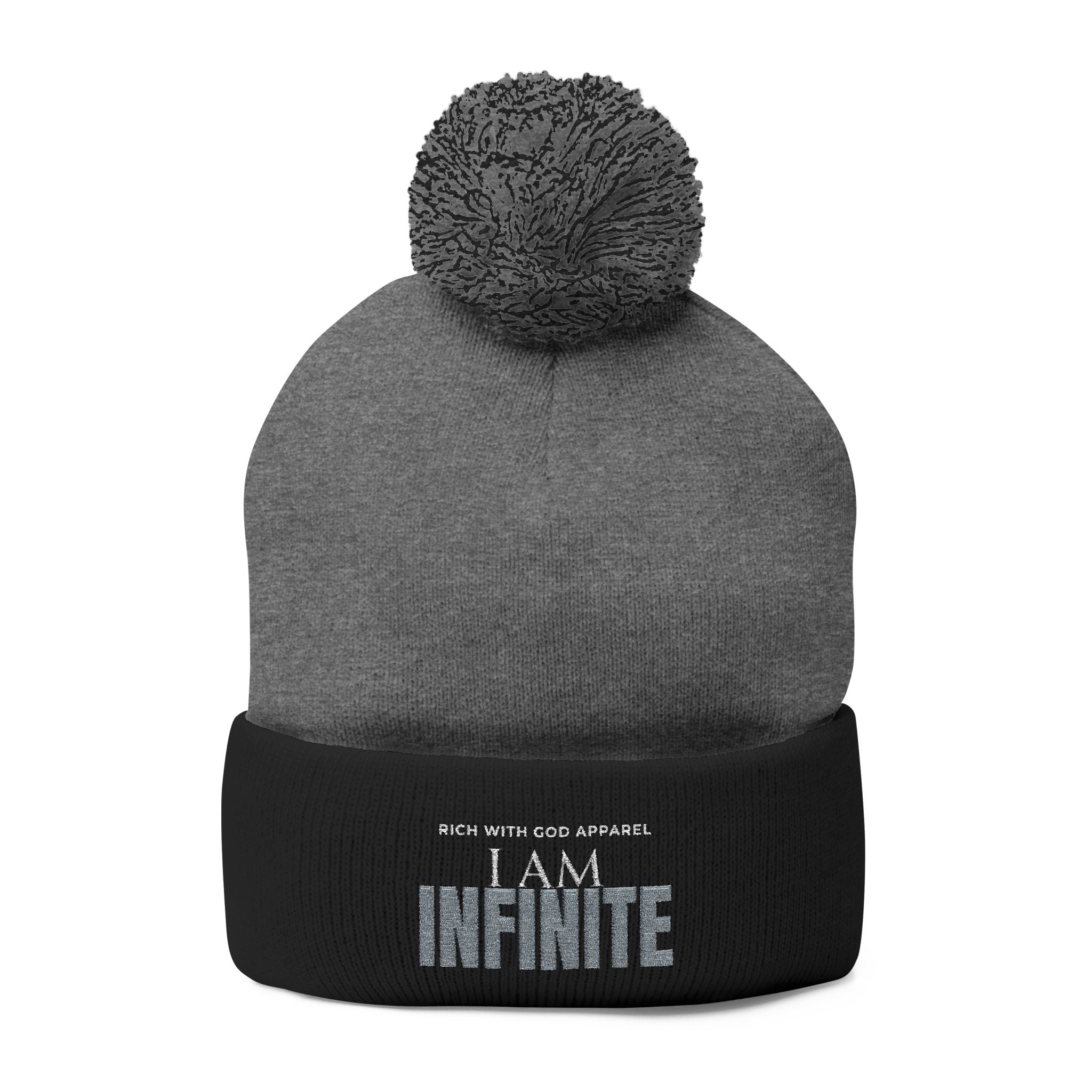 I Am Infinite Embroidered Pom-Pom Beanie