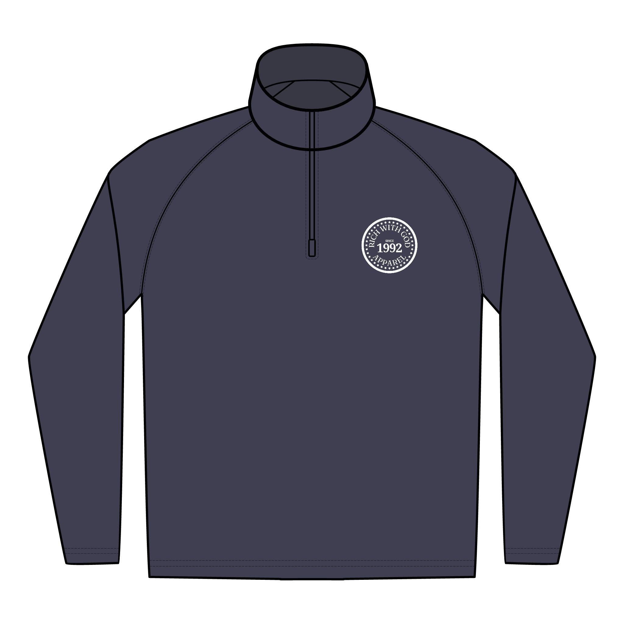 Rich With God Embroidered Quarter-Zip Pullover