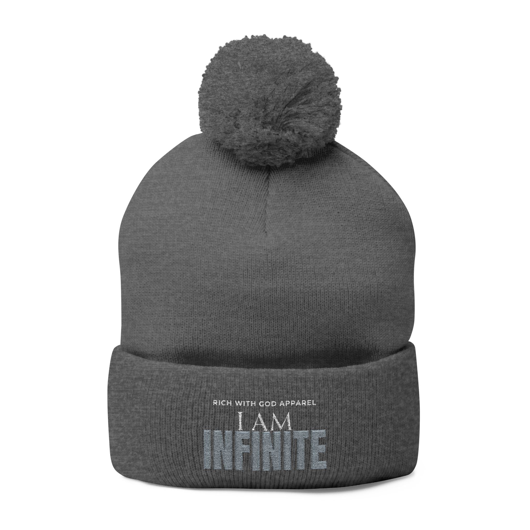 I Am Infinite Embroidered Pom-Pom Beanie