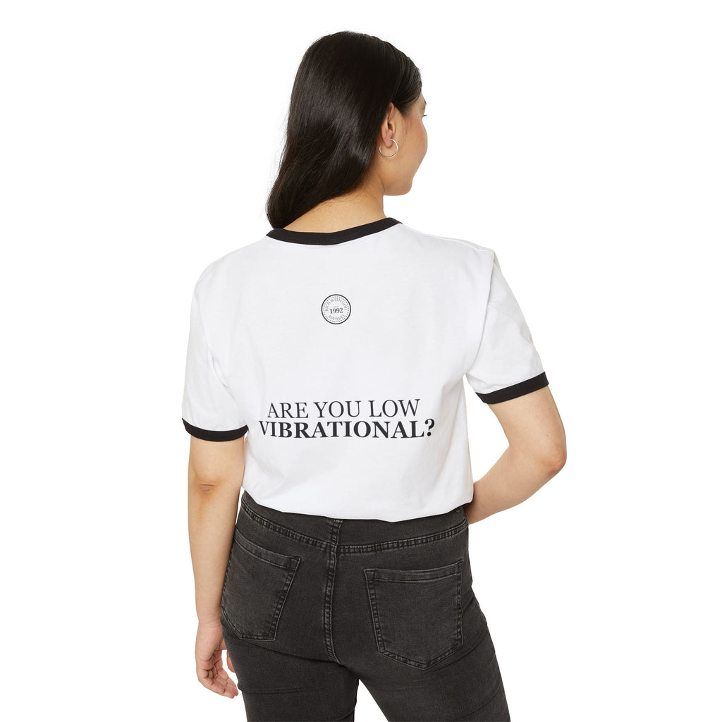 Gossip is a Low Vibrational Activity Unisex Cotton Ringer T-Shirt