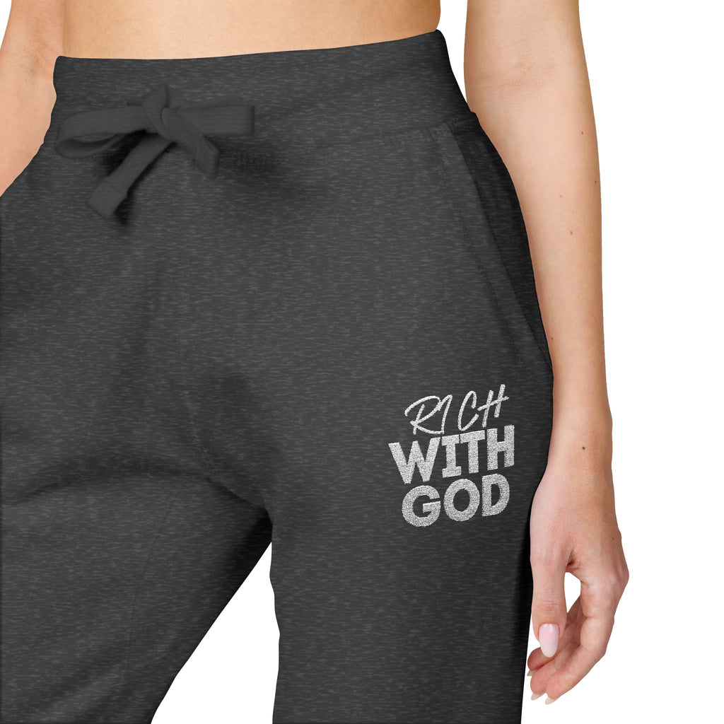 Rich With God Unisex Fleece Sweatpants (Embroidery)