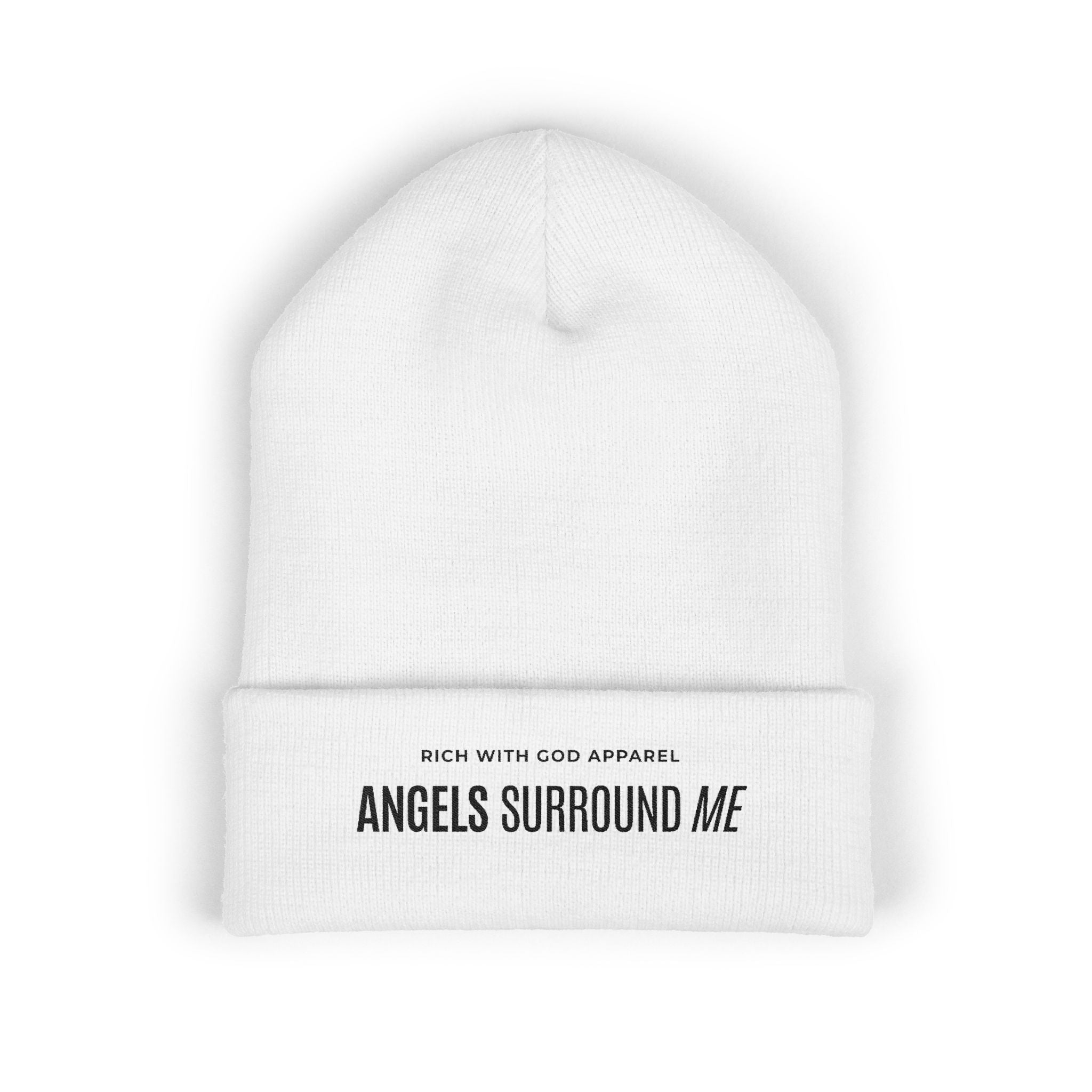 Angels Surround Me Embroidered Cuffed Beanie