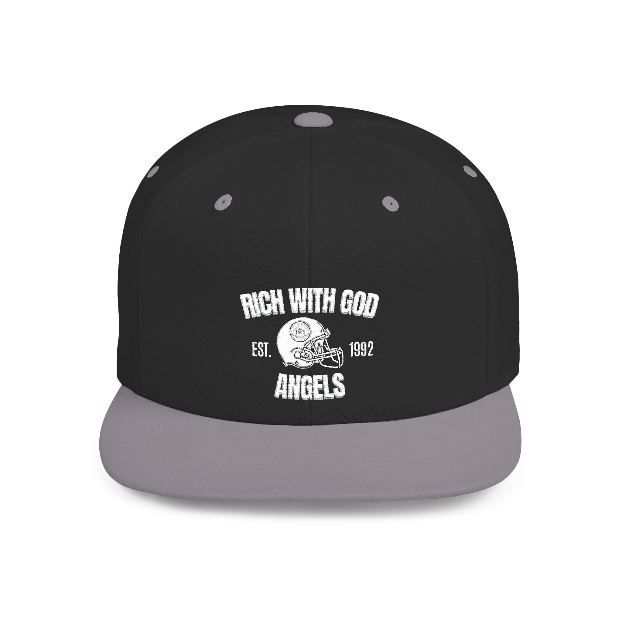 Rich With God Angels Flat Bill Snapback