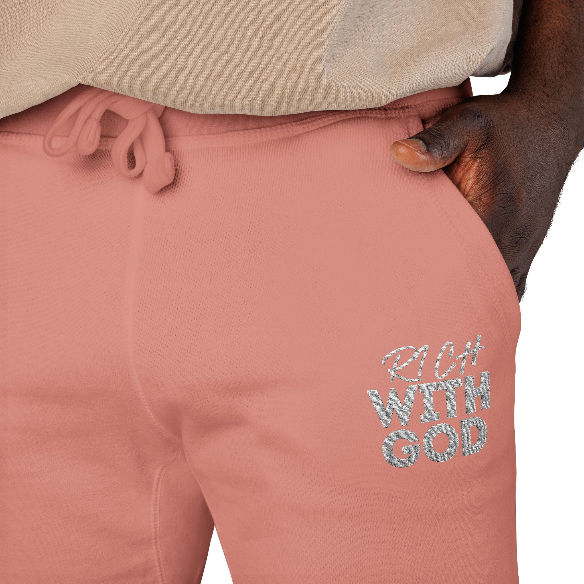 Rich With God Unisex Fleece Sweatpants (Embroidery)