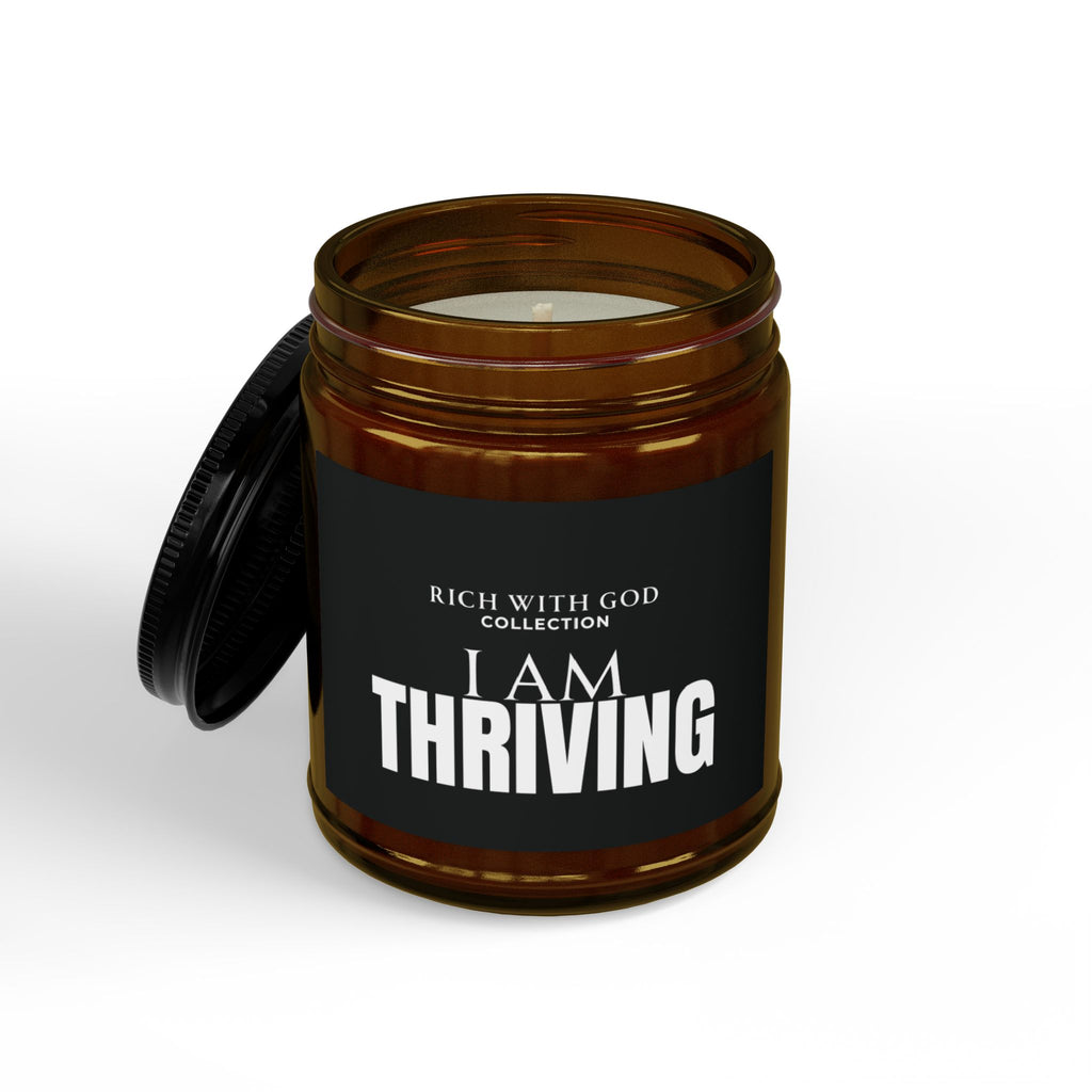 I Am Thriving Scented Soy Candles with Black Lid, (4 and 9oz)