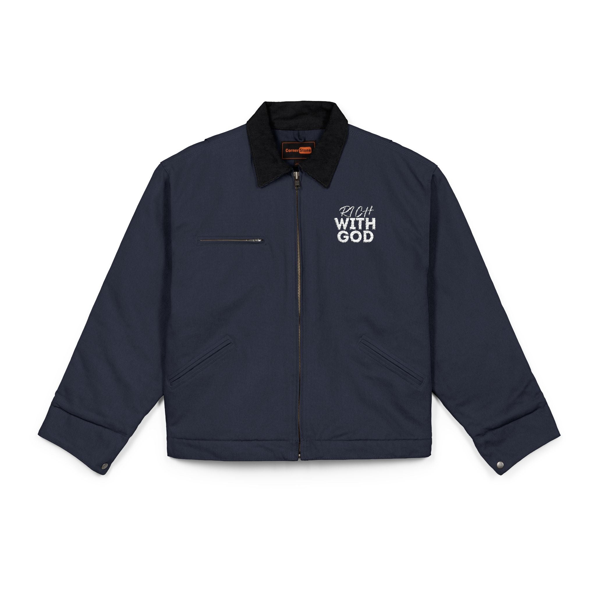 Rich With God CornerStone® Unisex Duck Cloth Work Jacket