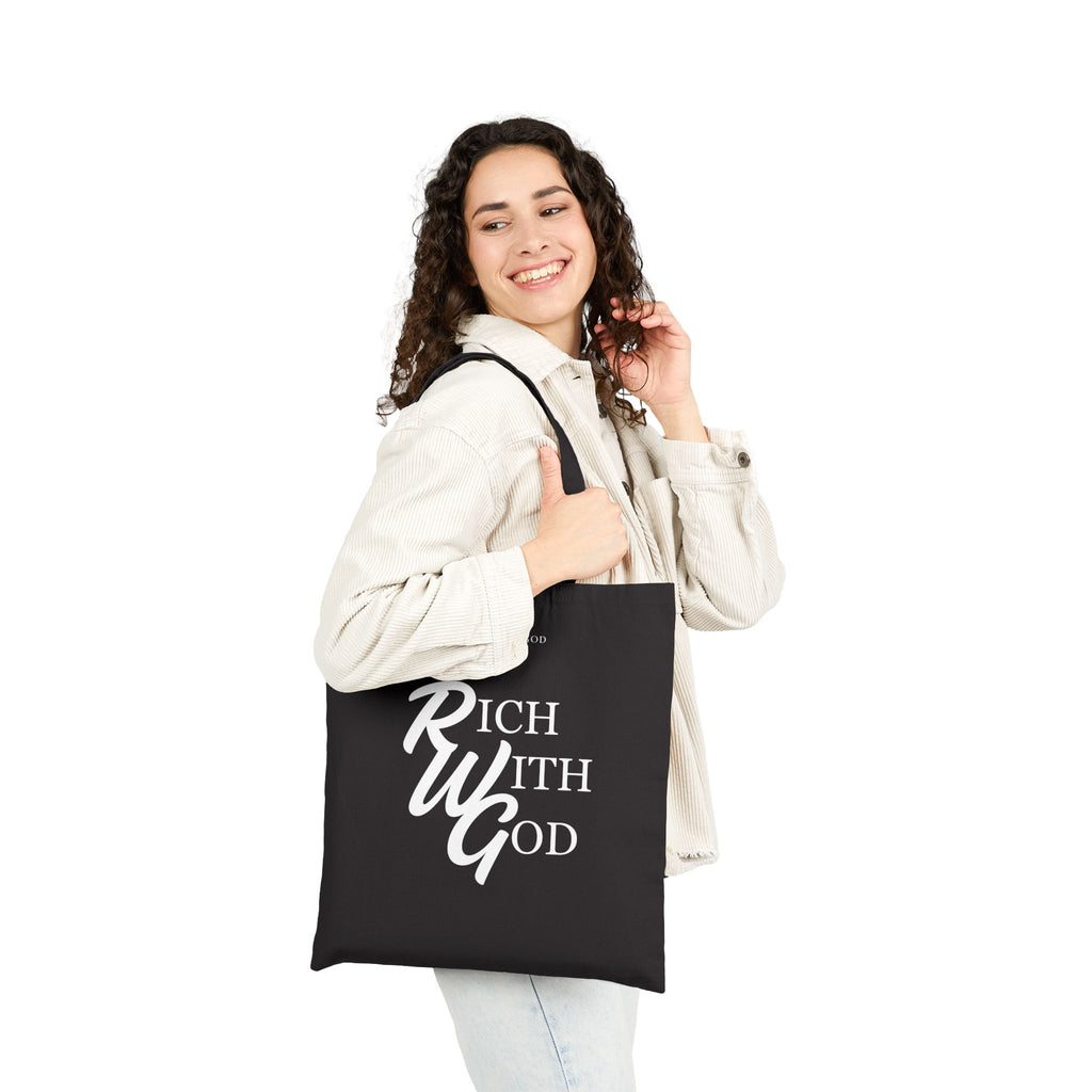 RWG – Rich With God Black Cotton Canvas Tote Bag