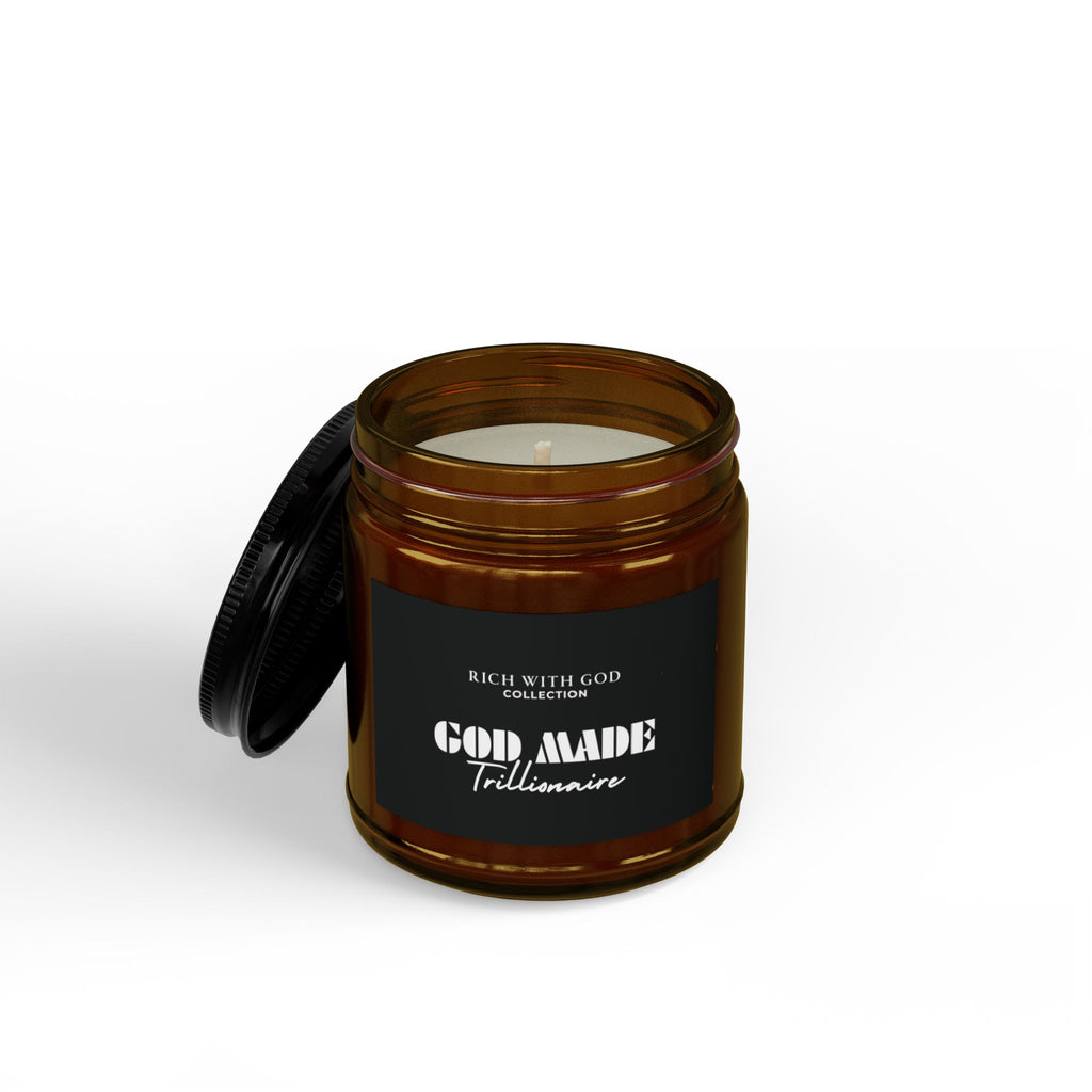 God Made Trillionaire Scented Soy Candles with Black Lid, (4 and 9oz)