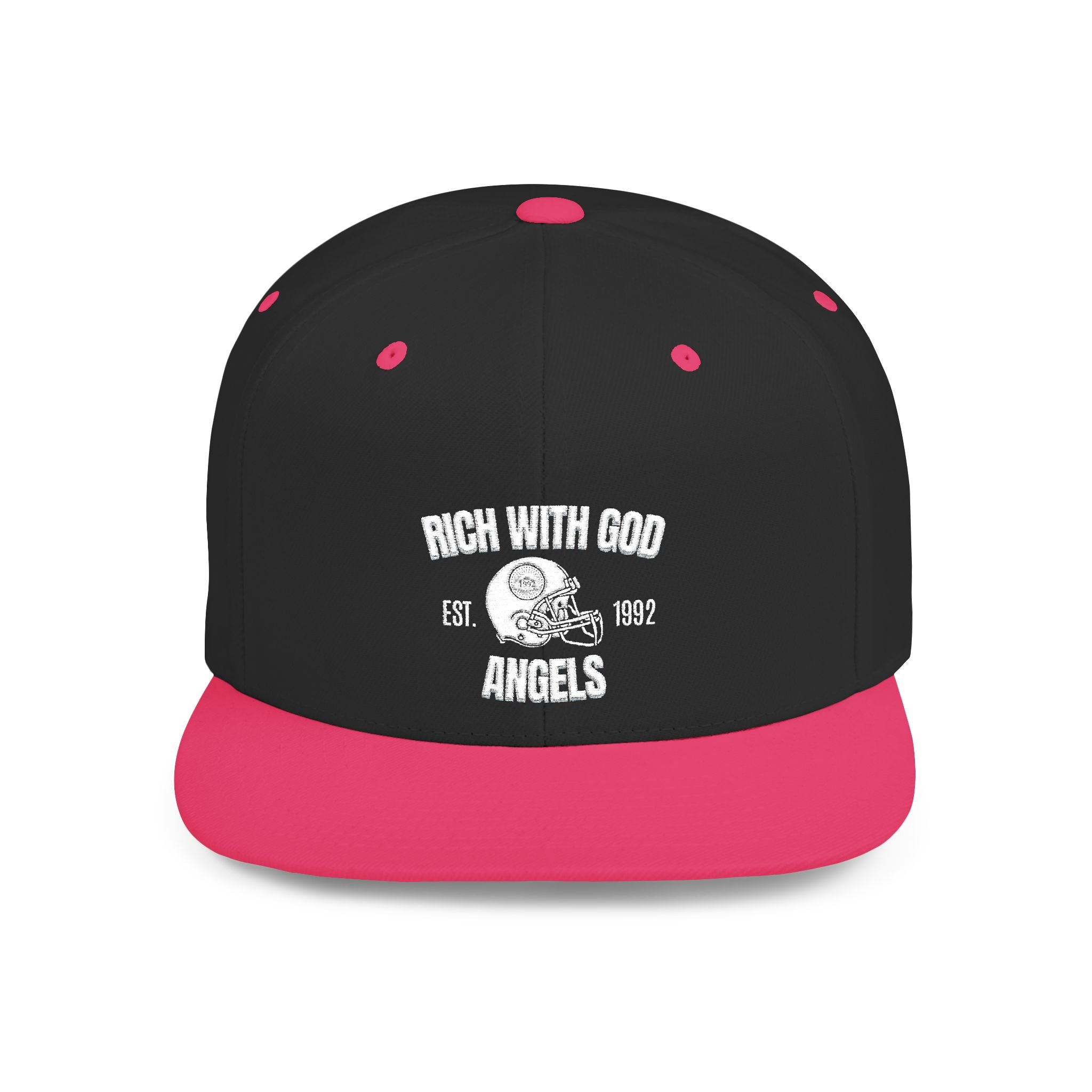 Rich With God Angels Flat Bill Snapback