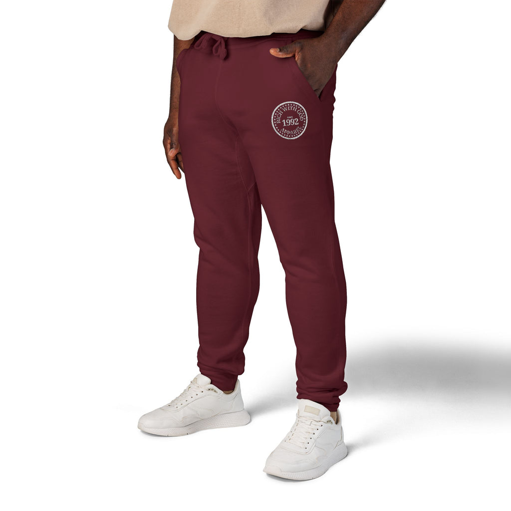 Rich With God Apparel Unisex Fleece Sweatpants (Embroidery)