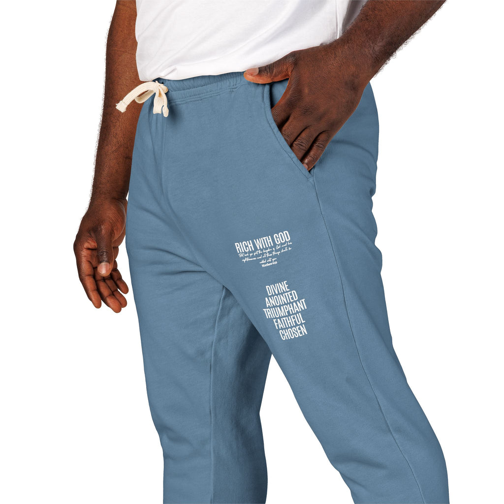 Rich With God Matthew 6:33 Graphic Fleece Sweatpants